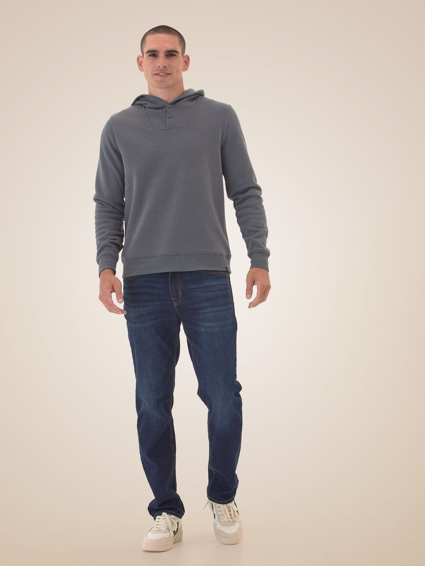 Kieran Triblend Fleece Henley Hoodie
