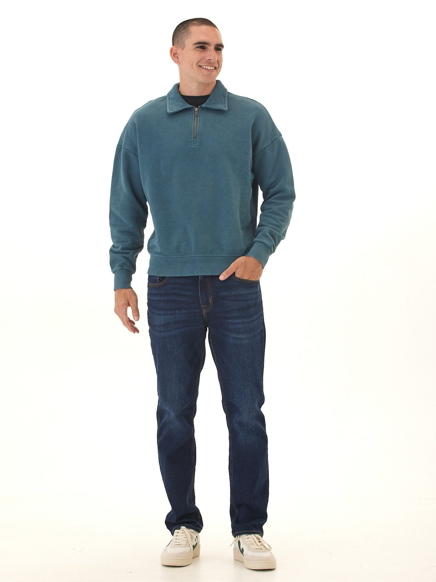 Gabe Mineral Wash Heavy Terry Quarter Zip Pullover
