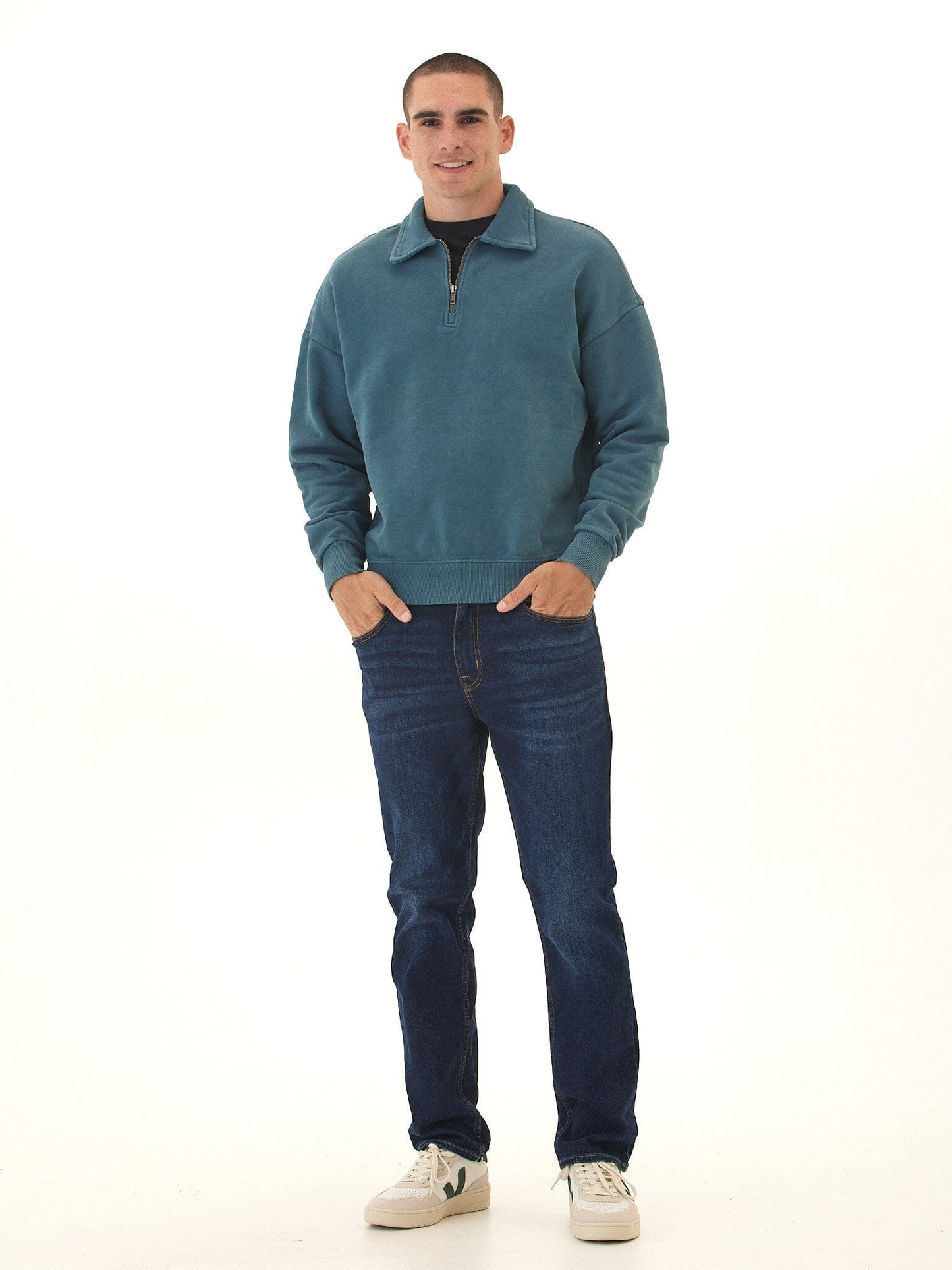 Gabe Mineral Wash Heavy Terry Quarter Zip Pullover
