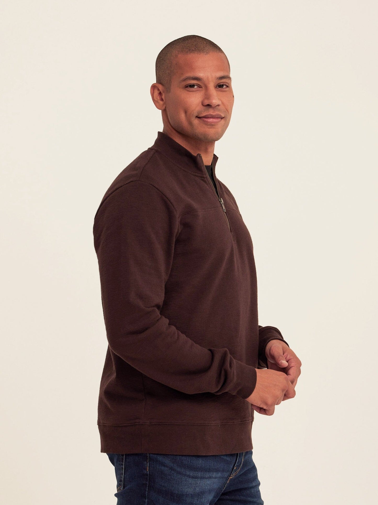Christian Comfort Slub Terry Half Zip Pullover