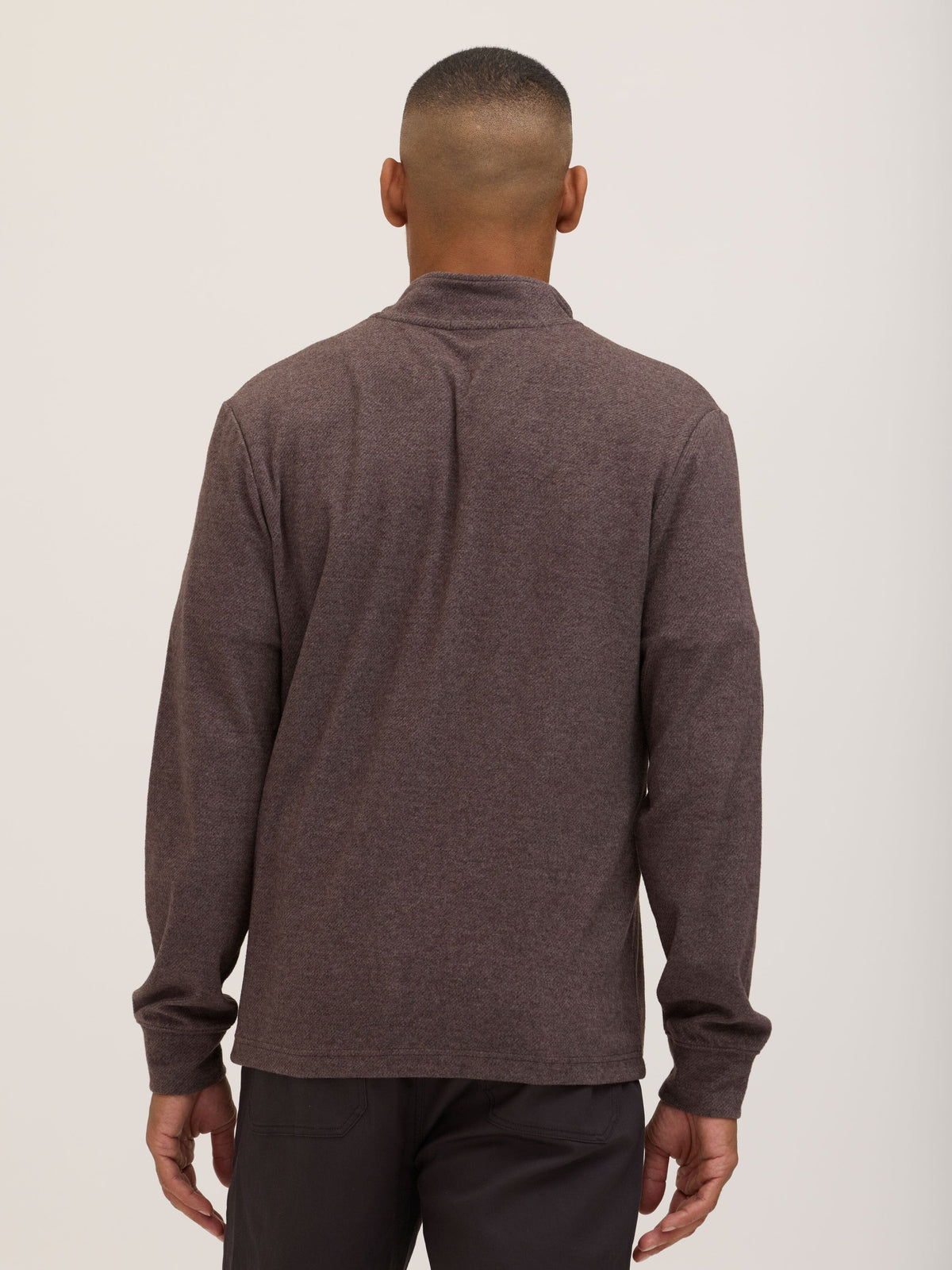 Kace Brushed Jacquard Quarter Zip Mock Neck