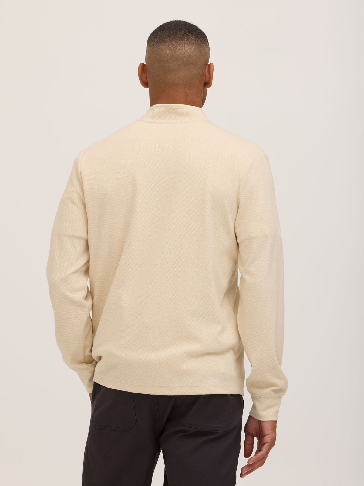 Kace Brushed Jacquard Quarter Zip Mock Neck