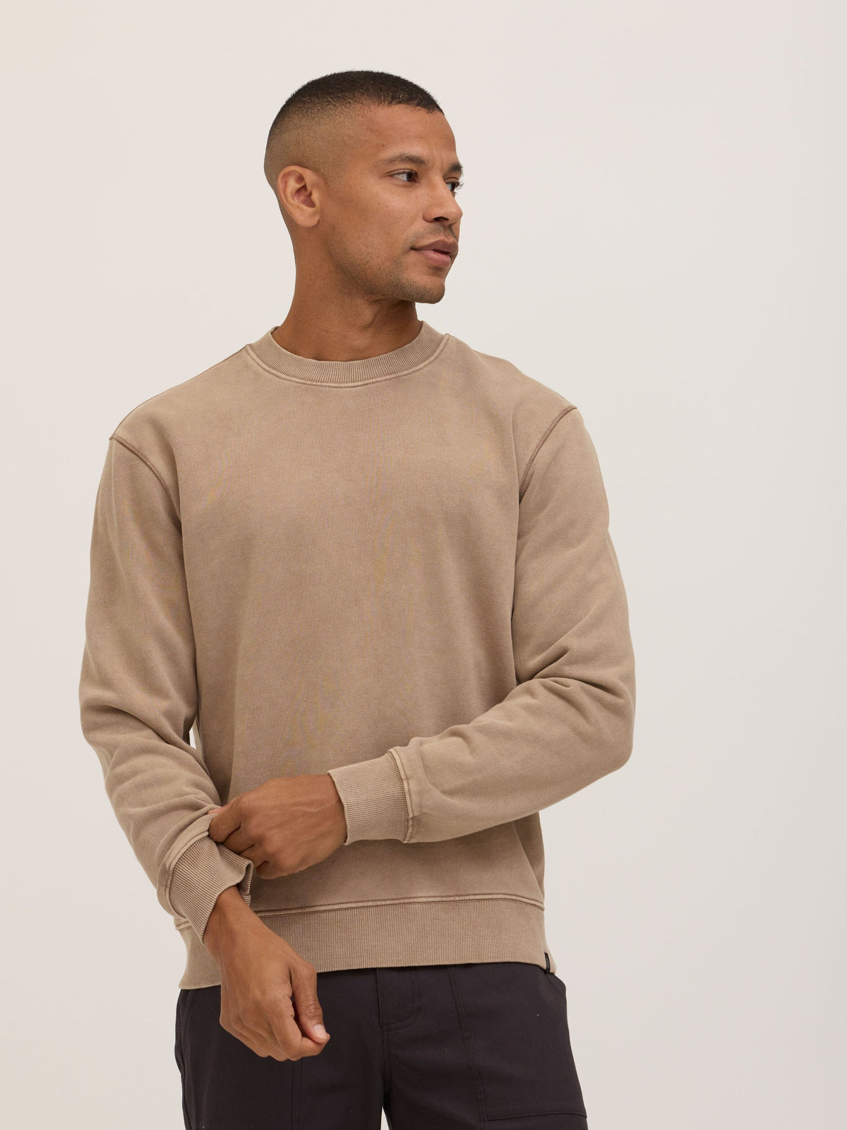 Dallas Mineral Wash Terry Relaxed Crew Pullover