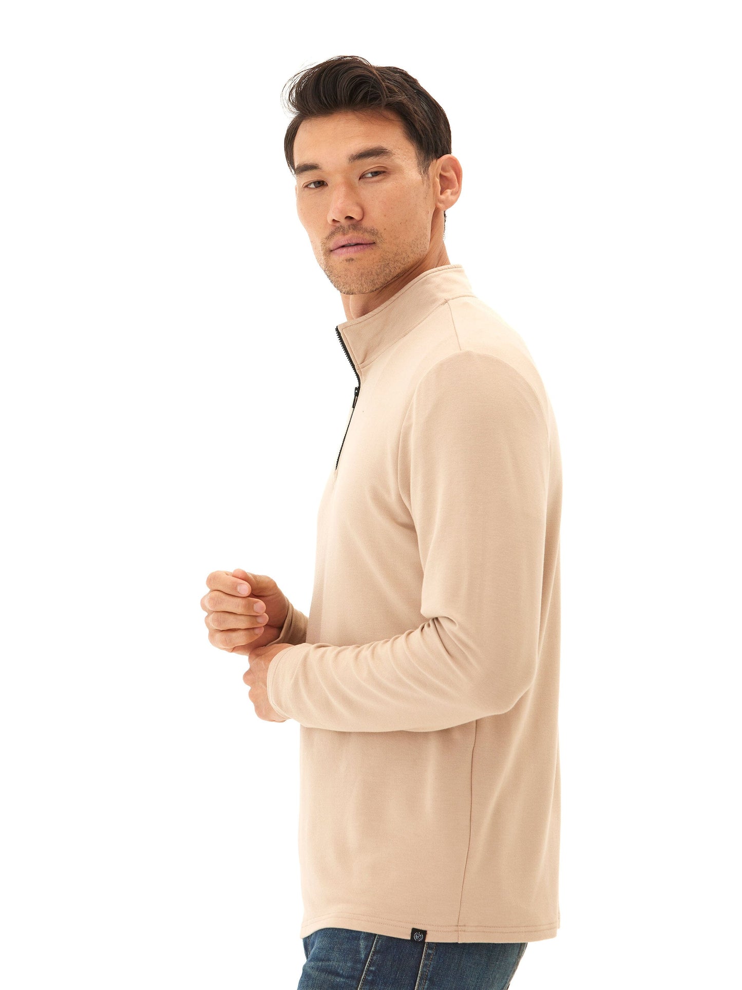 Kace Modal Terry Quarter Zip Neck