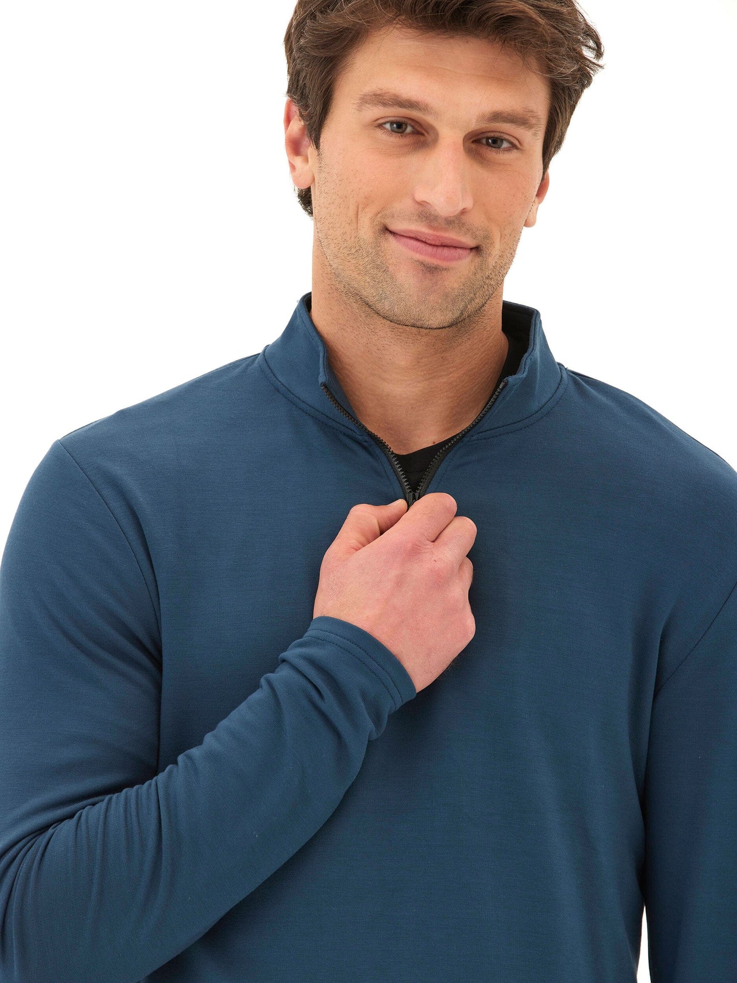 Kace Modal Terry Quarter Zip Neck