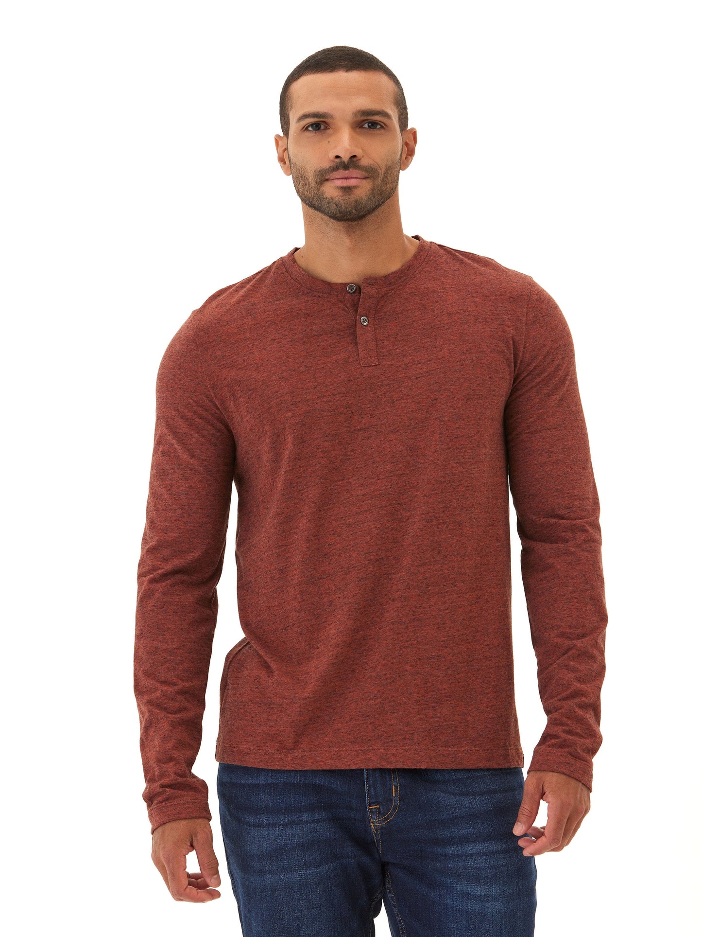 Braeden Black Fleck Long Sleeve Triblend Henley