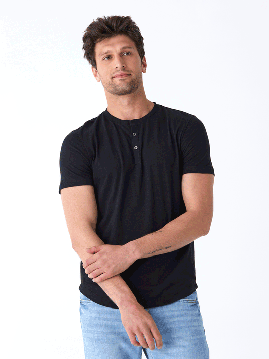 Heath Slub Jersey Short Sleeve Henley