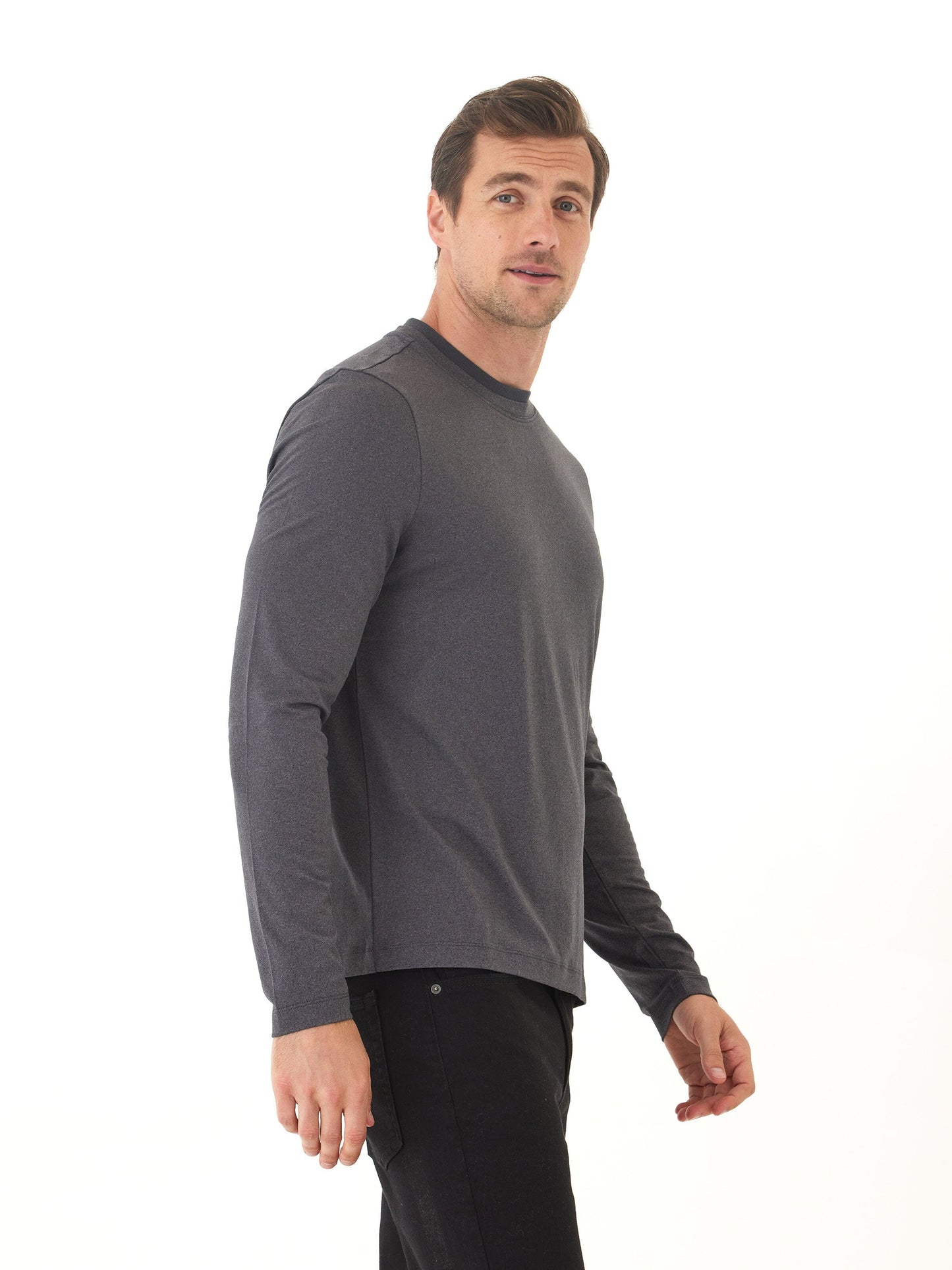Parker Luxe Jersey Double Rib Long Sleeve Crew
