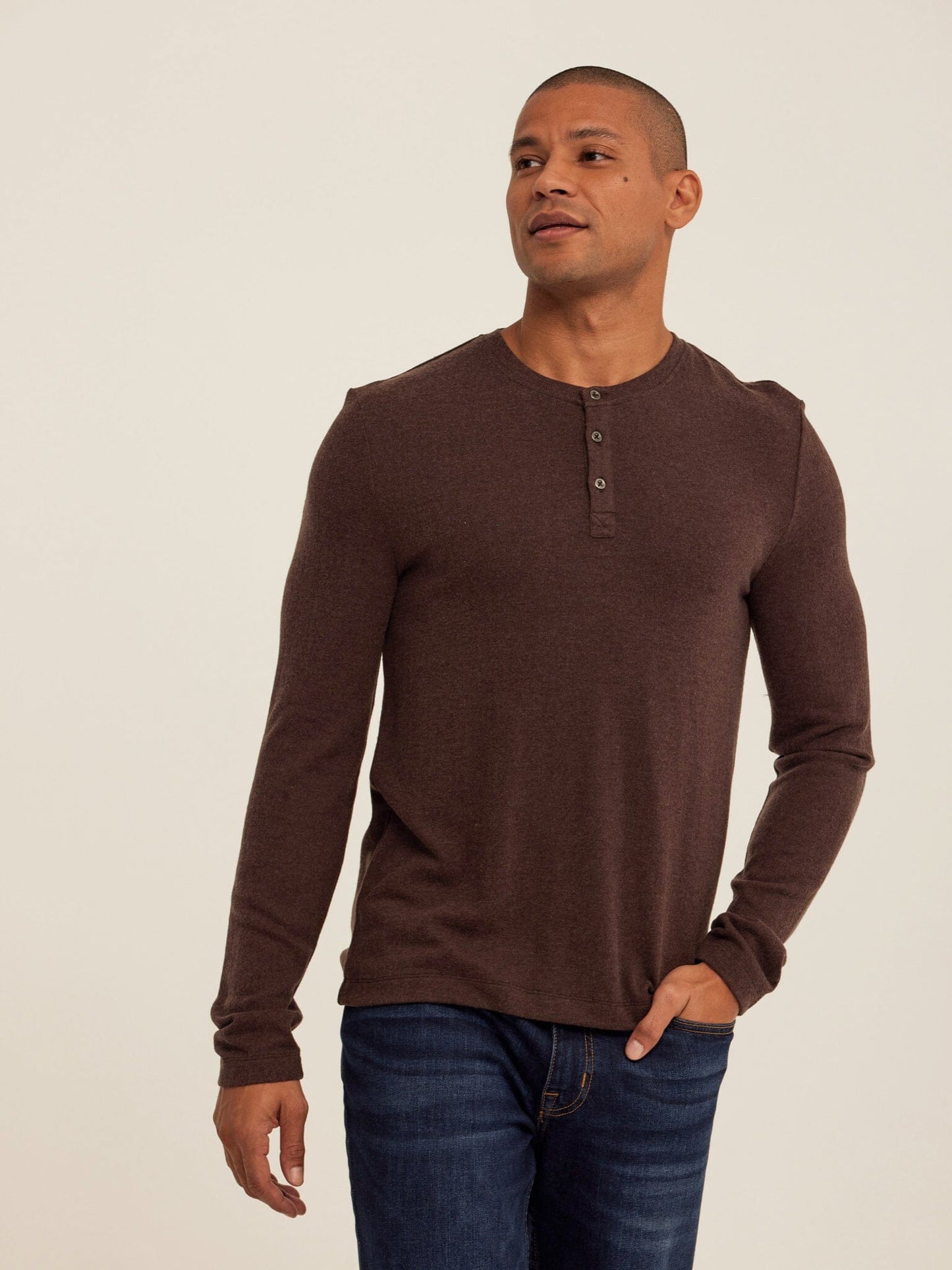 Elias Sweater Knit Long Sleeve Henley