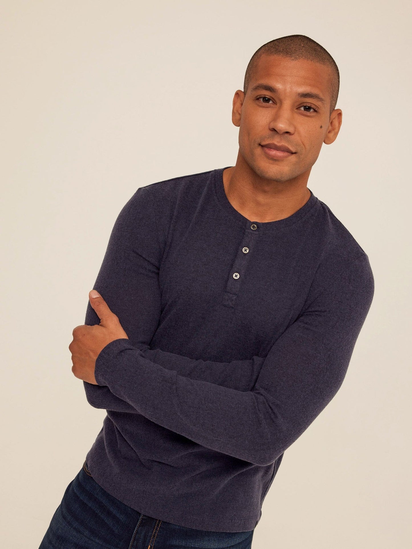 Elias Sweater Knit Long Sleeve Henley