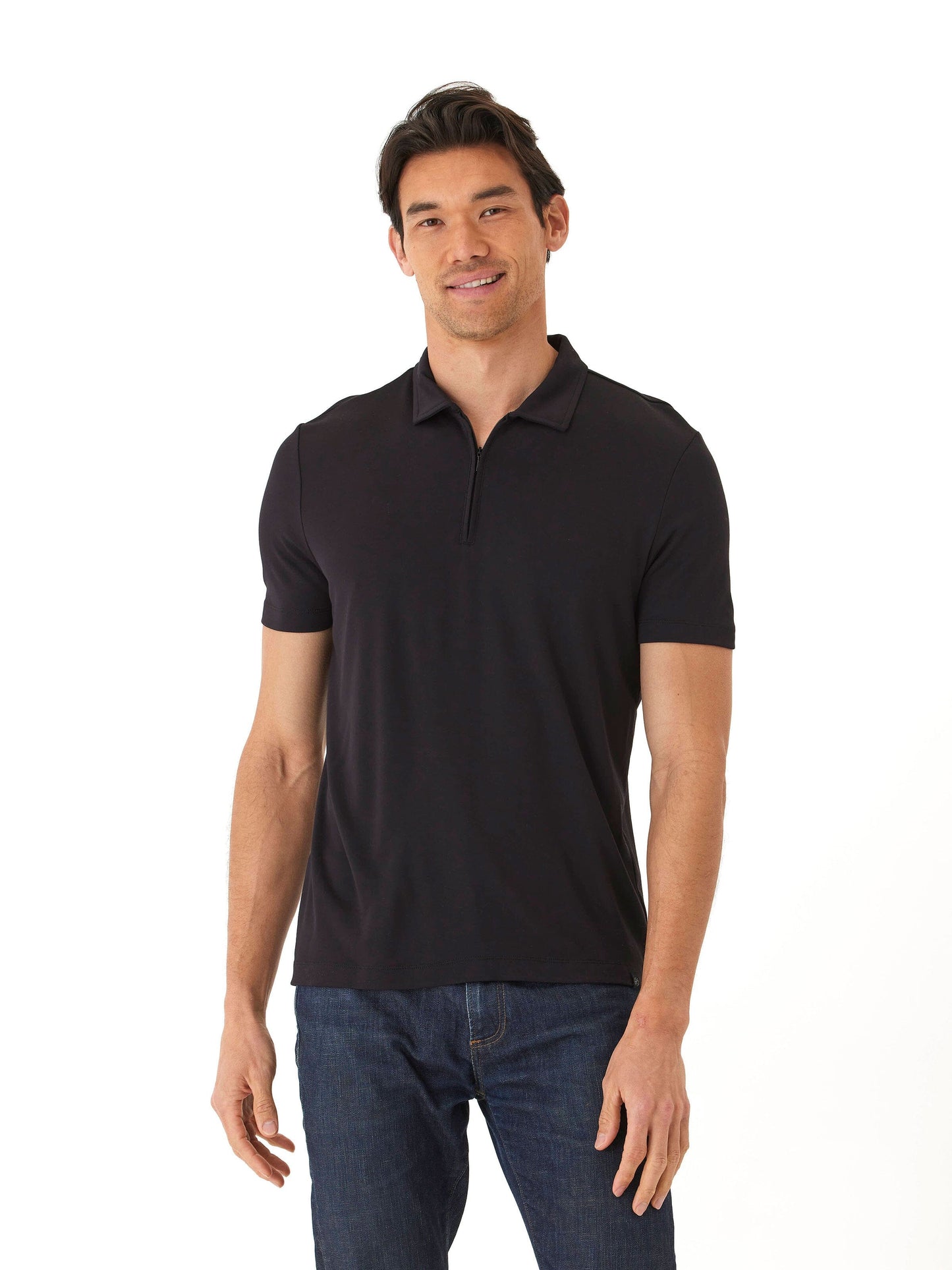 Erick Peached Pique ¼ Zip SS Polo