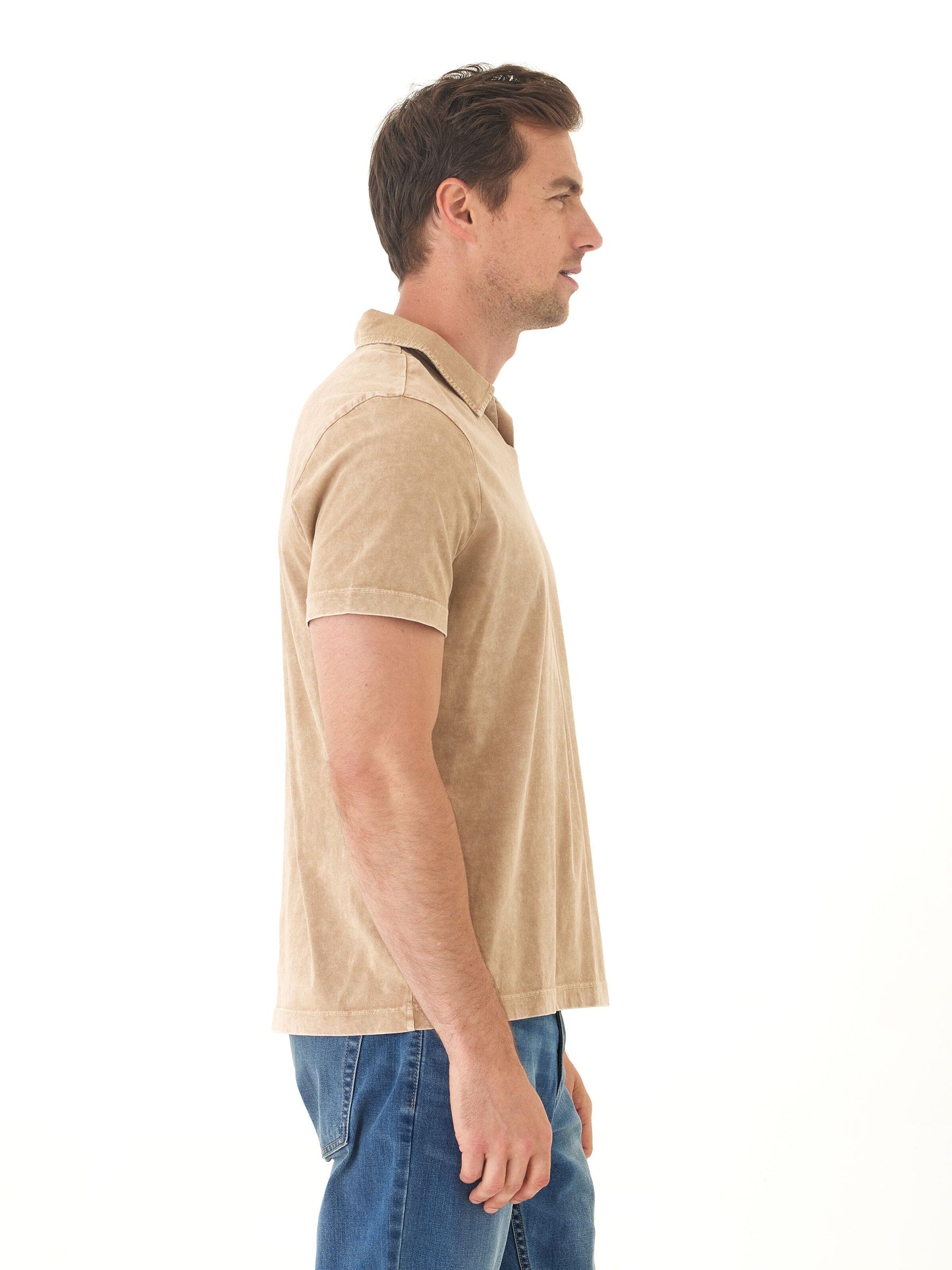 Jared Mineral Wash Eco Cotton Jersey Short Sleeve Polo