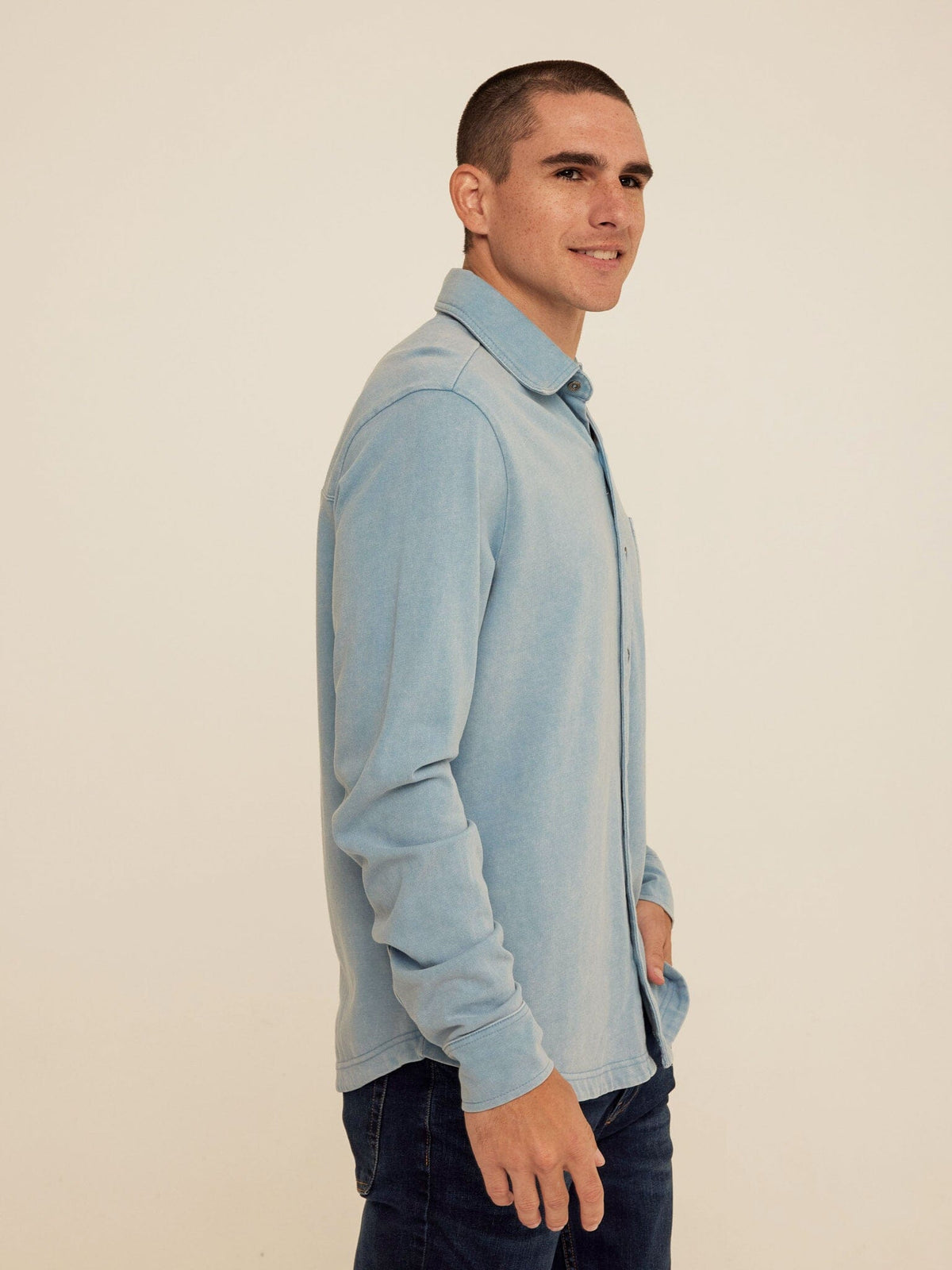 Dorian Mineral Wash Mediumweight Jersey Button-Down