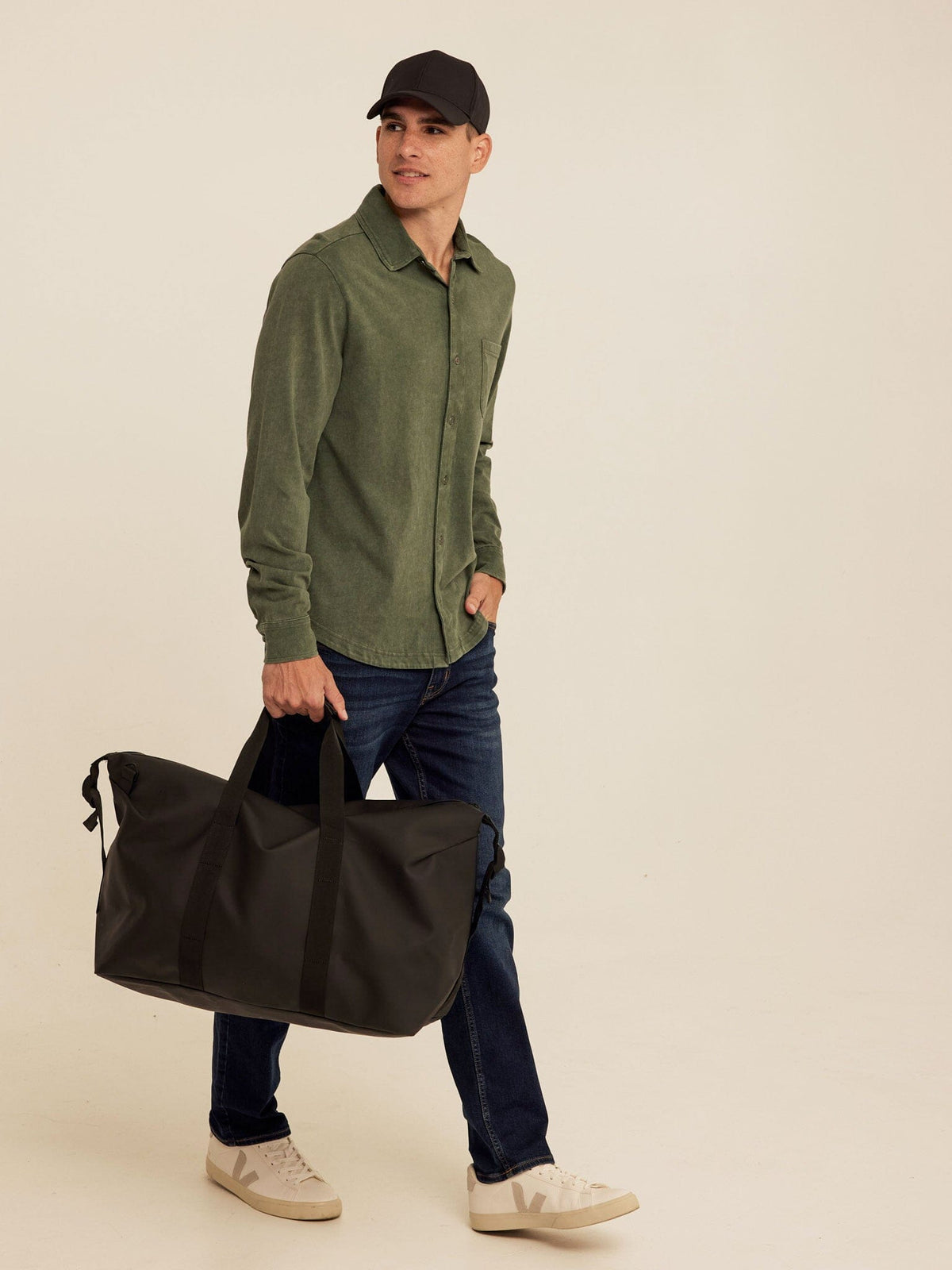 Dorian Mineral Wash Mediumweight Jersey Button-Down