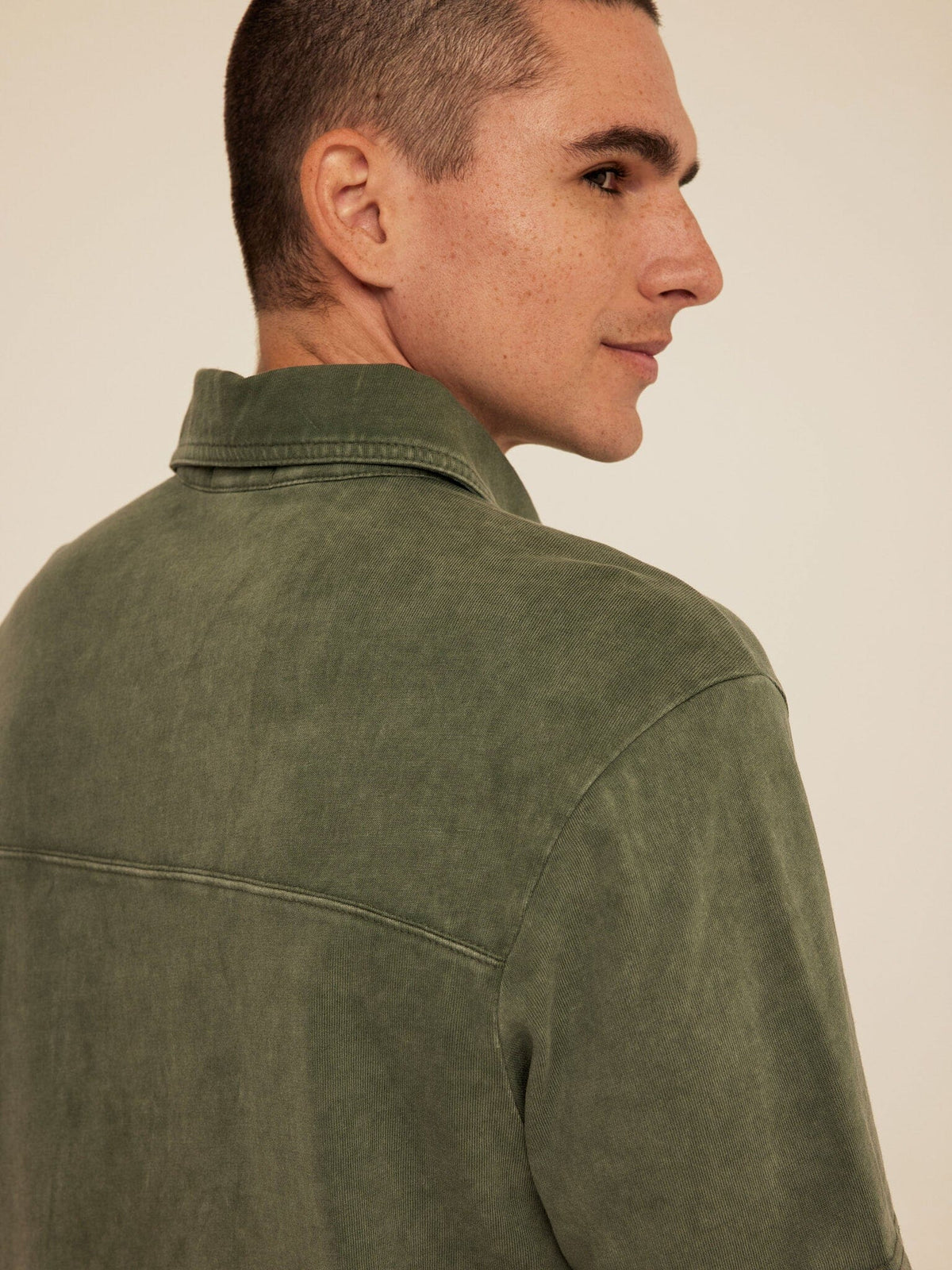 Dorian Mineral Wash Jersey Short Sleeve Button-Down