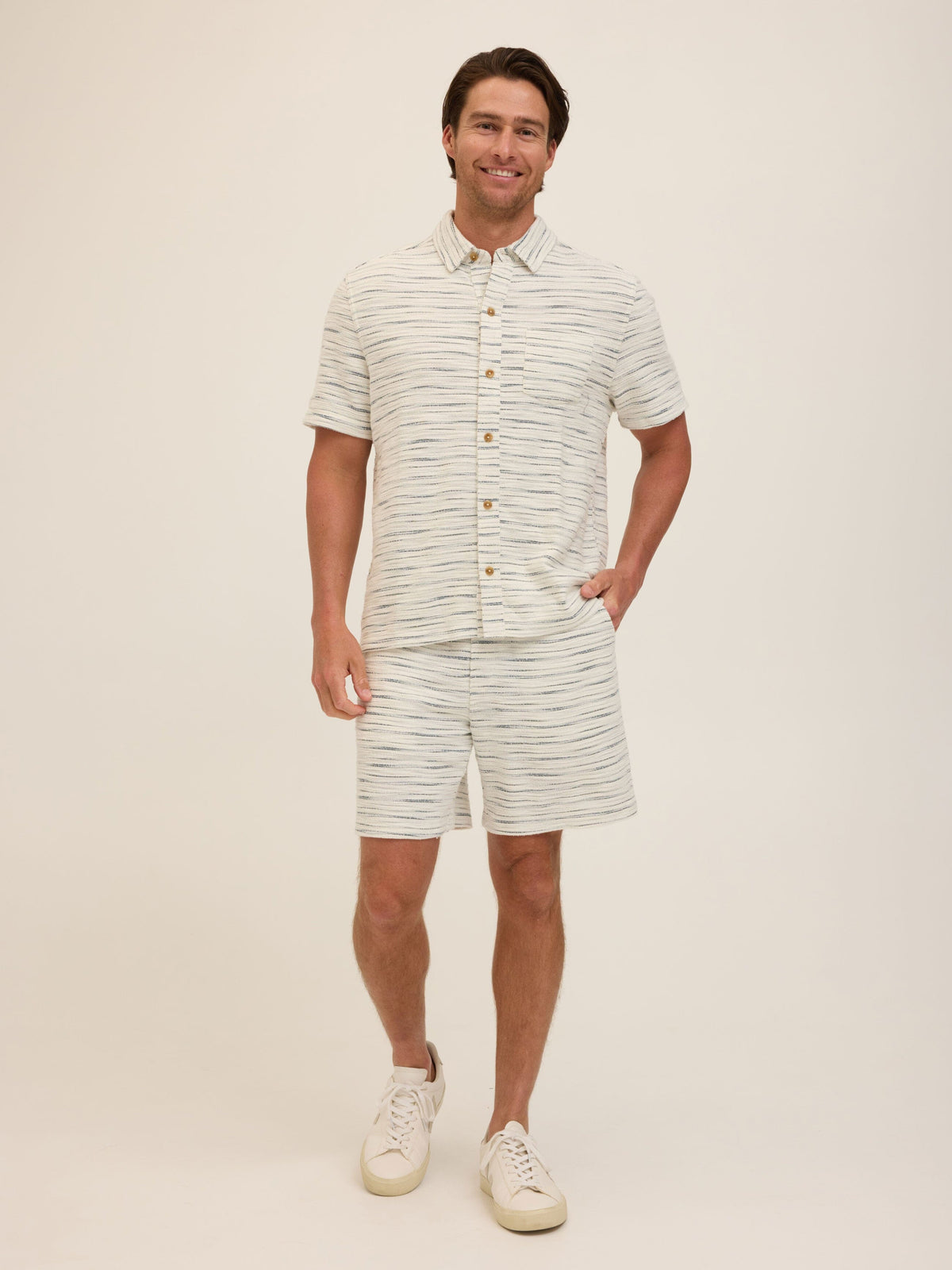 Paxton Shoreline Terry Button-Down Pocket Shirt