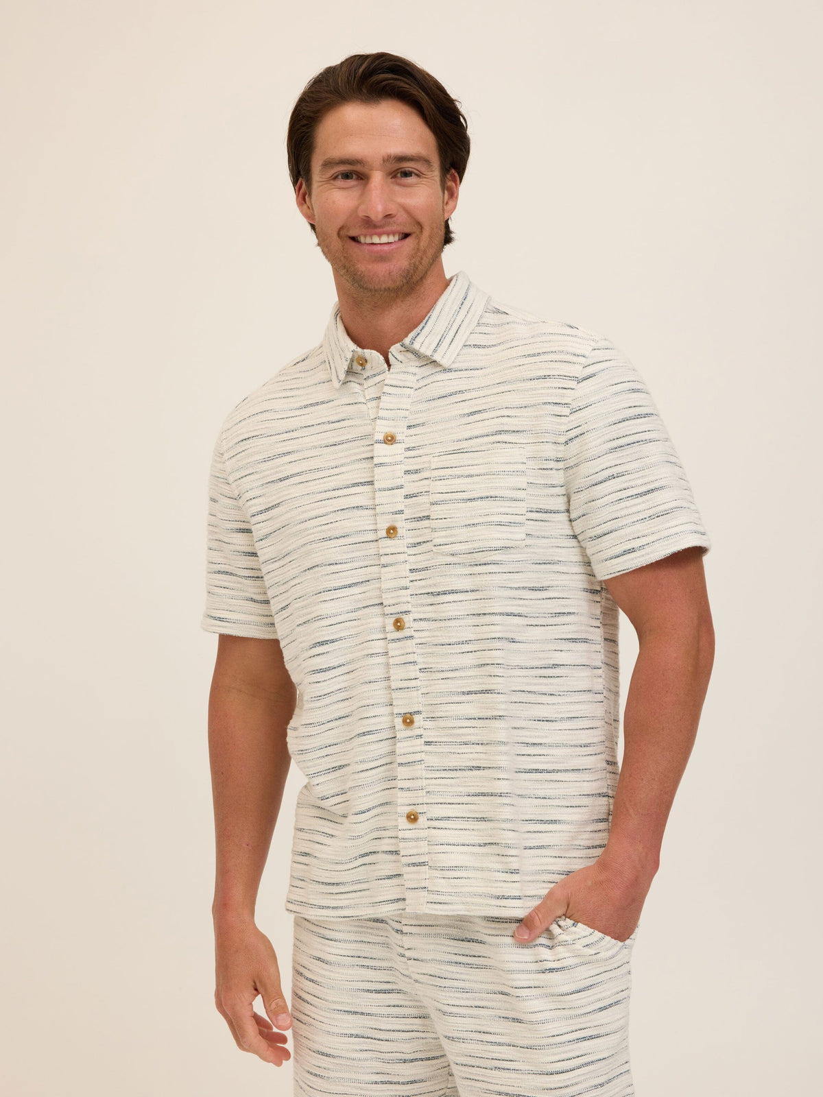 Paxton Shoreline Terry Button-Down Pocket Shirt