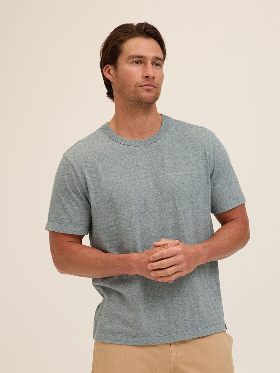 Johnny Light Fleck Jersey Relaxed Crew Tee