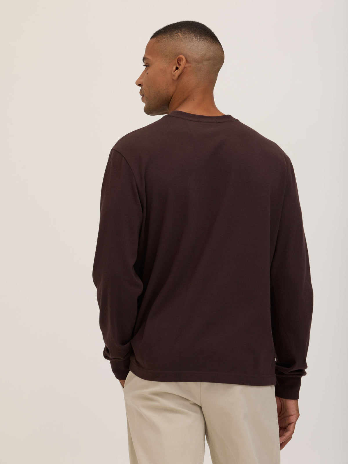 Bowery Essential Cotton Jersey Relaxed Fit Long Sleeve Tee