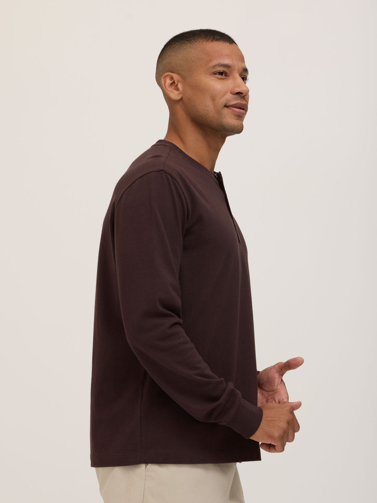 Doug Essential Jersey Long Sleeve 3-Button Henley