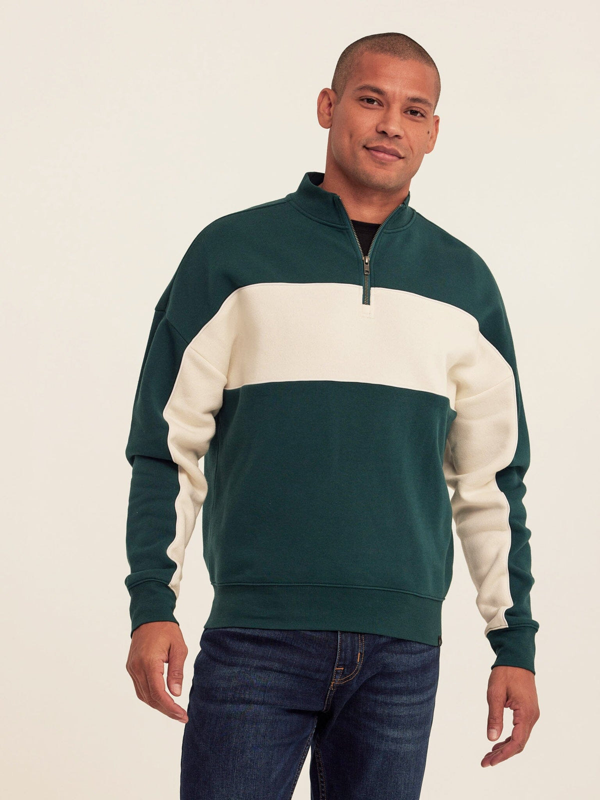 Angus CVC Fleece Colorblock Half Zip