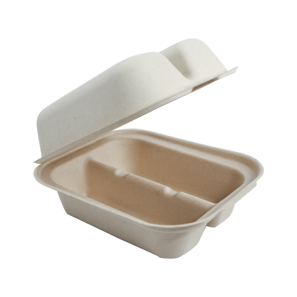 World Centric 8x5x3" Fiber Taco Box, 2-Compt (QTY:300)