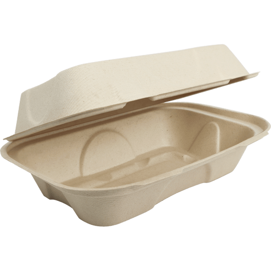 World Centric 9x6x3" Fiber Hoagie Box PLA Lined (QTY:500)