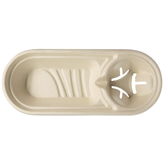 World Centric 13x5" Small Serving Tray with Cup Holder (QTY:300)