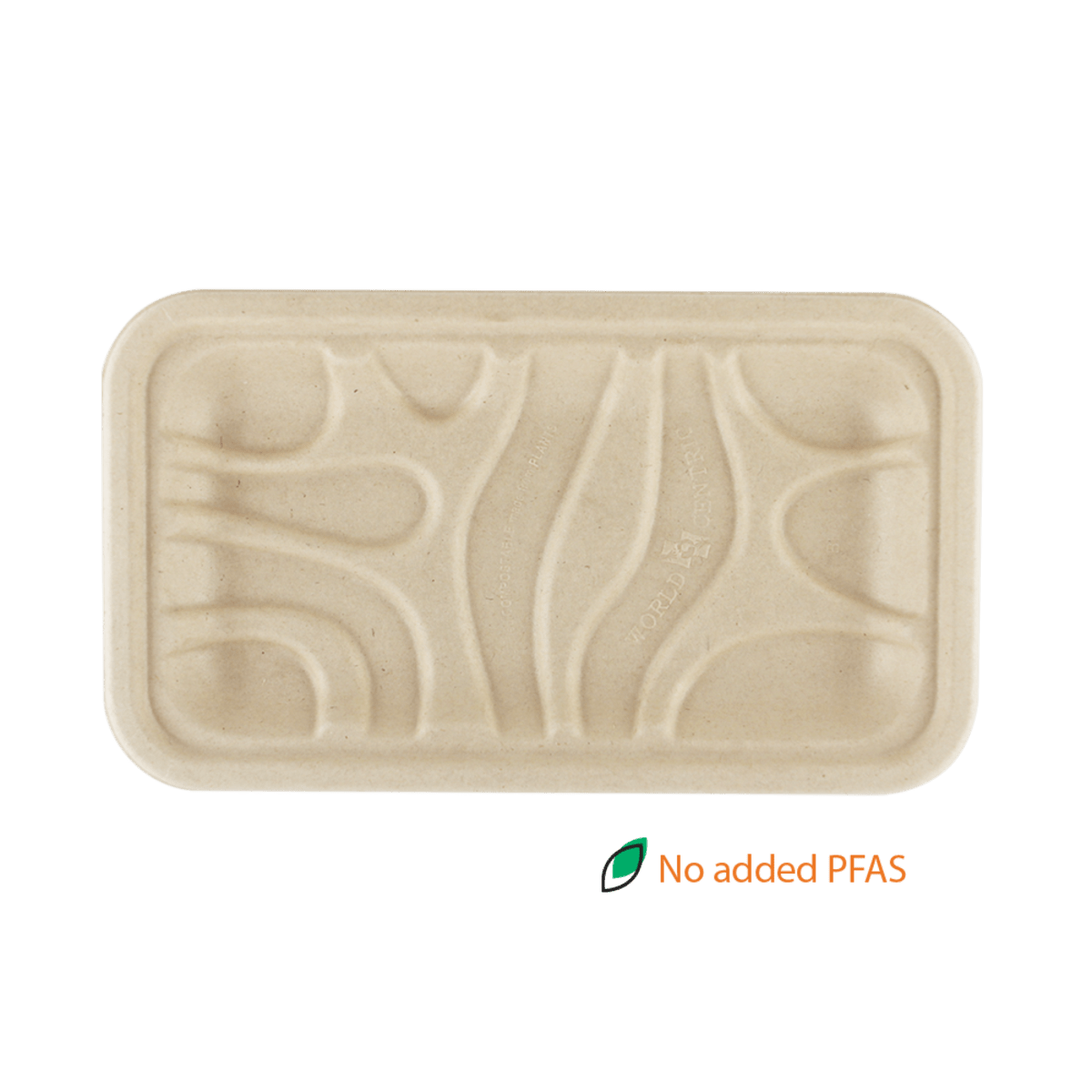 World Centric 8.3x4.9x0.7" Fiber Tray, PLA Lined (QTY:500)