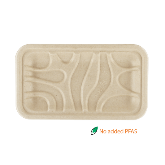 World Centric 8.3x4.9x0.7" Fiber Tray, PLA Lined (QTY:500)