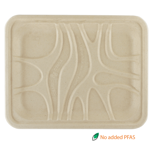 World Centric 9.1x7.2x0.7" Fiber Tray, PLA Lined (QTY:500)
