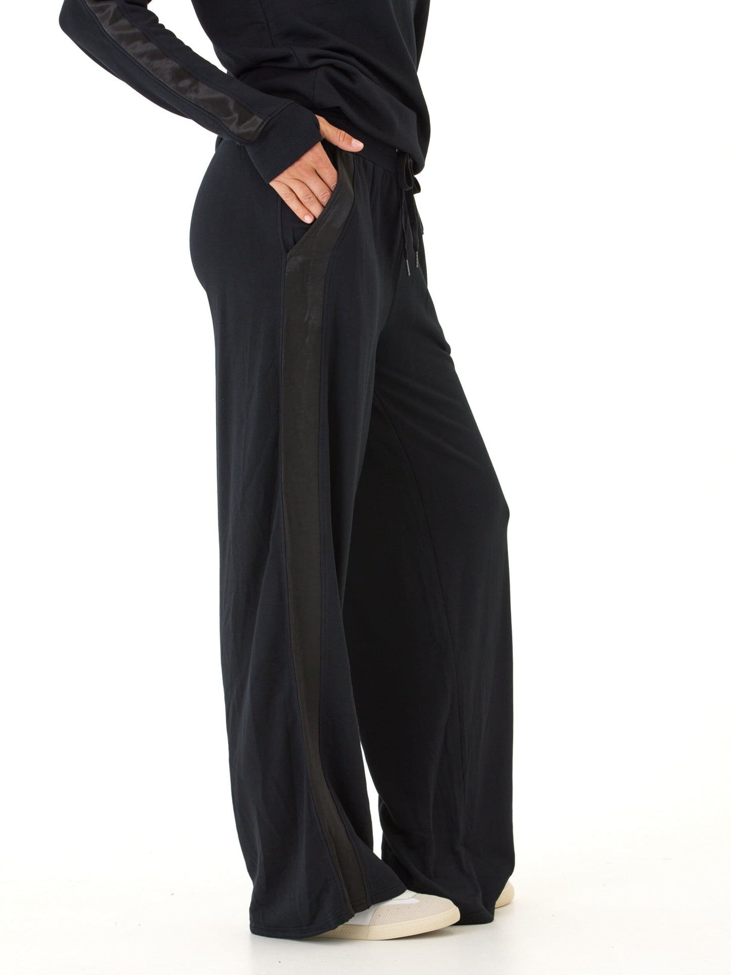 Diane Feather Fleece Satin Trim Detail Pant