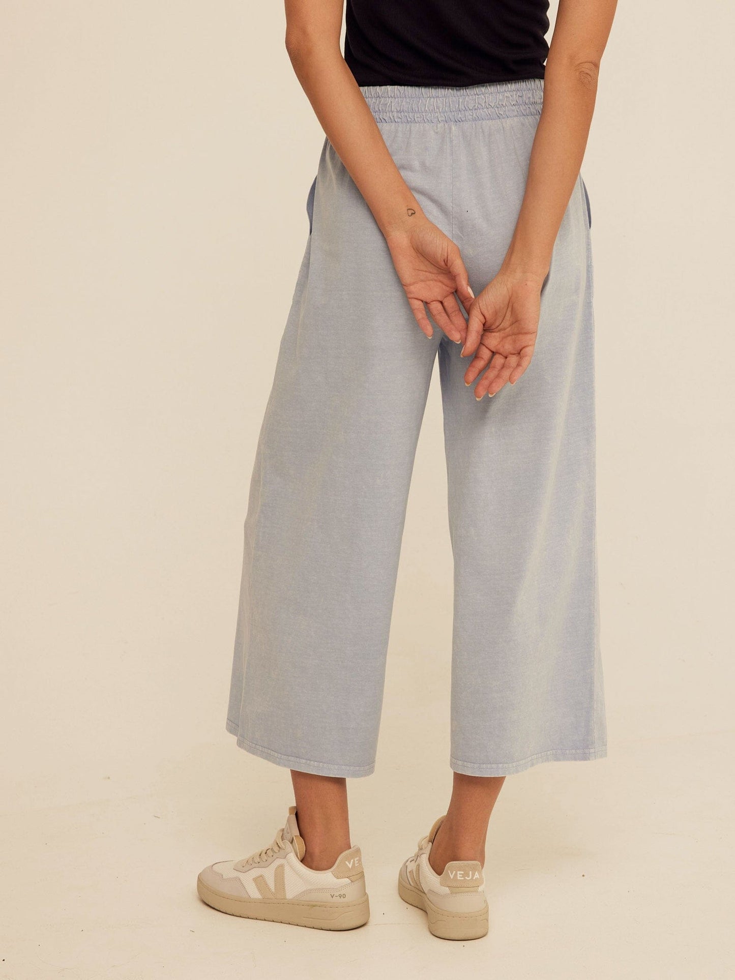 Alva Mineral Wash Eco Jersey Wide Leg Capri Pant
