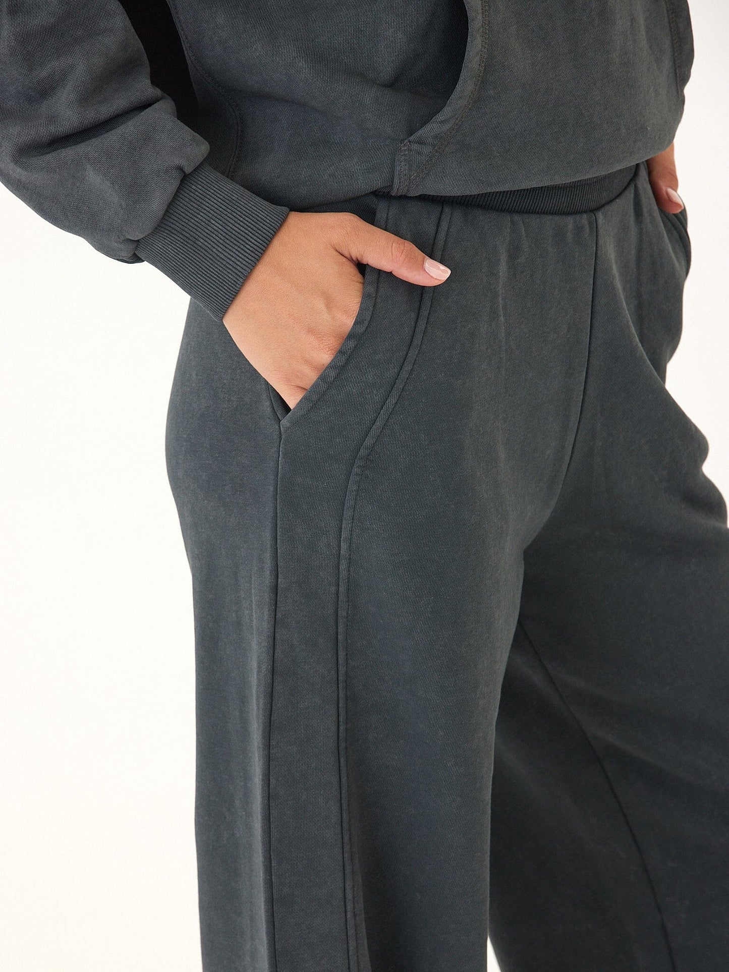Esmeralda Mineral Wash Cotton Terry Wide Leg Pant