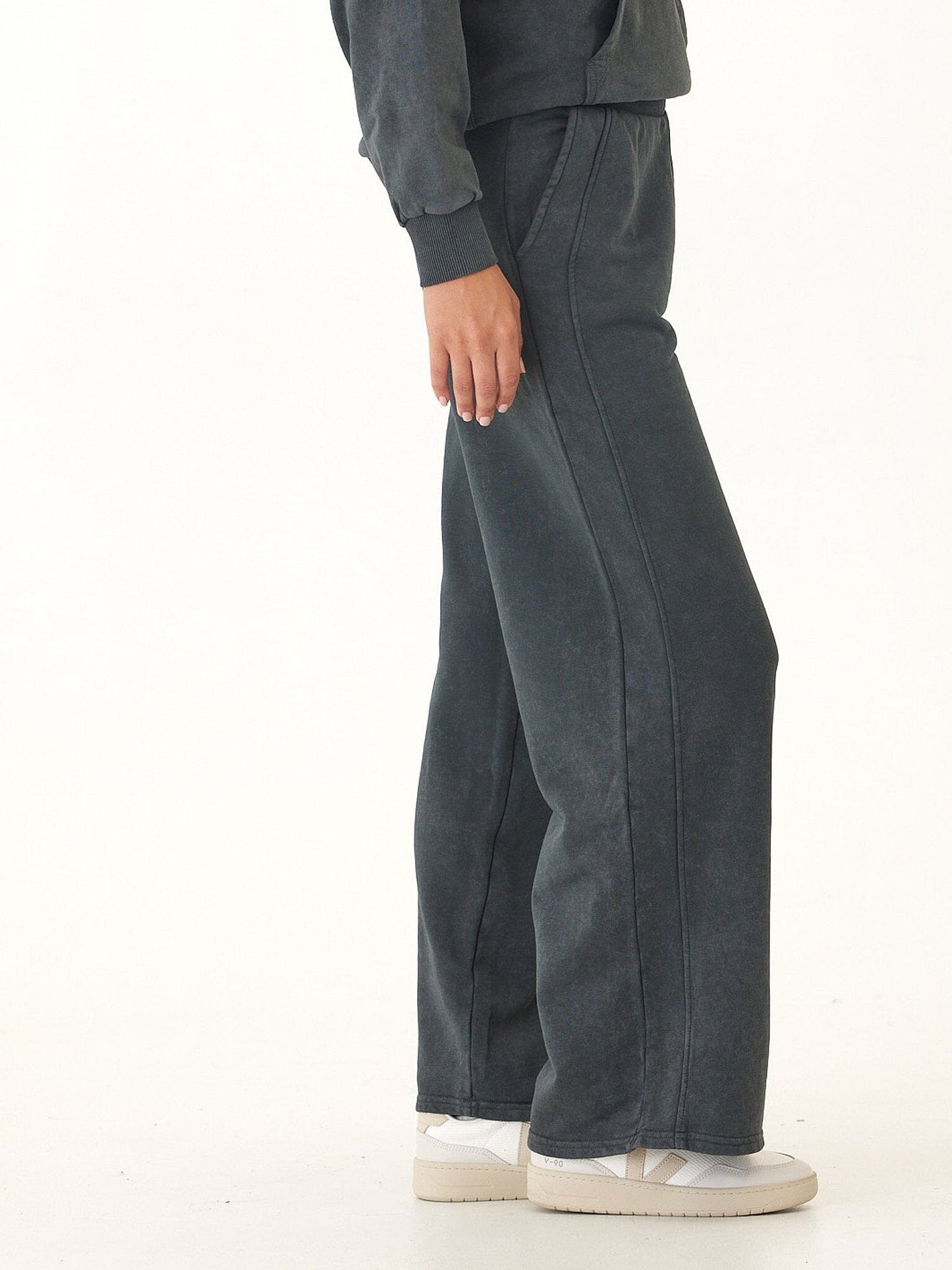 Esmeralda Mineral Wash Cotton Terry Wide Leg Pant