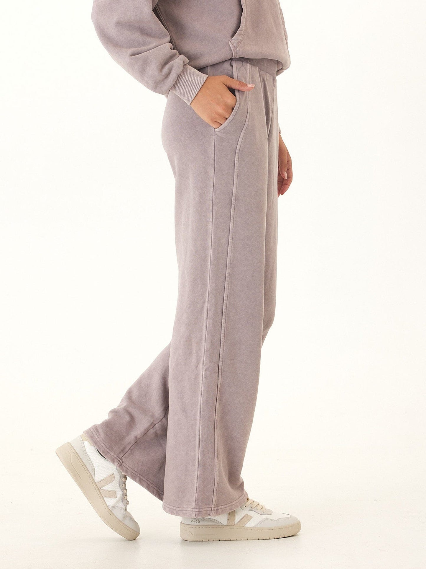 Esmeralda Mineral Wash Cotton Terry Wide Leg Pant