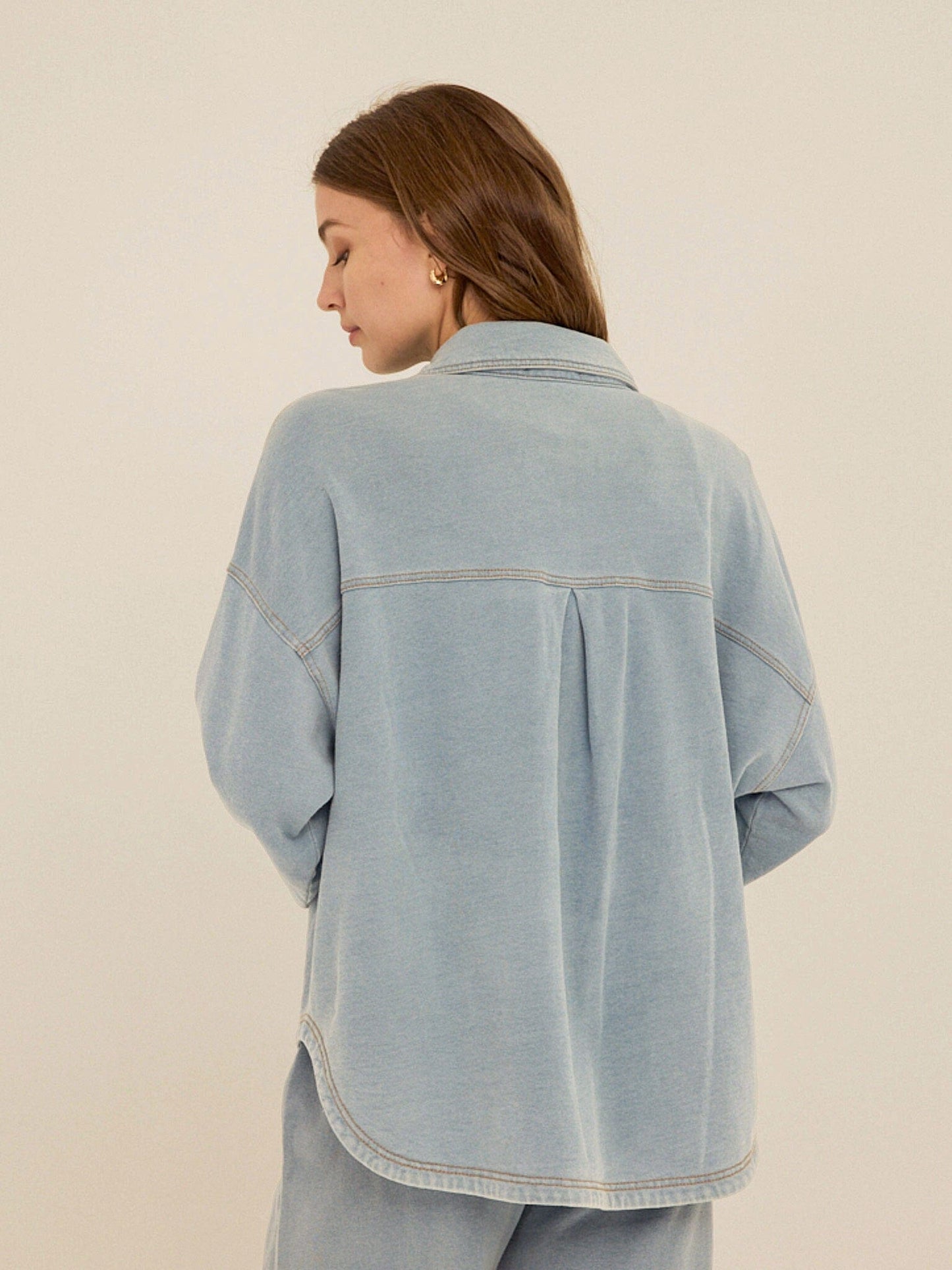 Blaire Denim Terry Button-Down