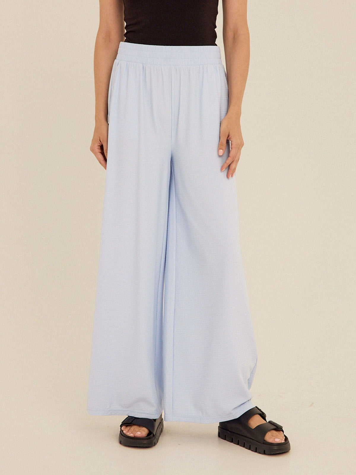 Phaedra Stretch Seersucker Wide Leg Pant