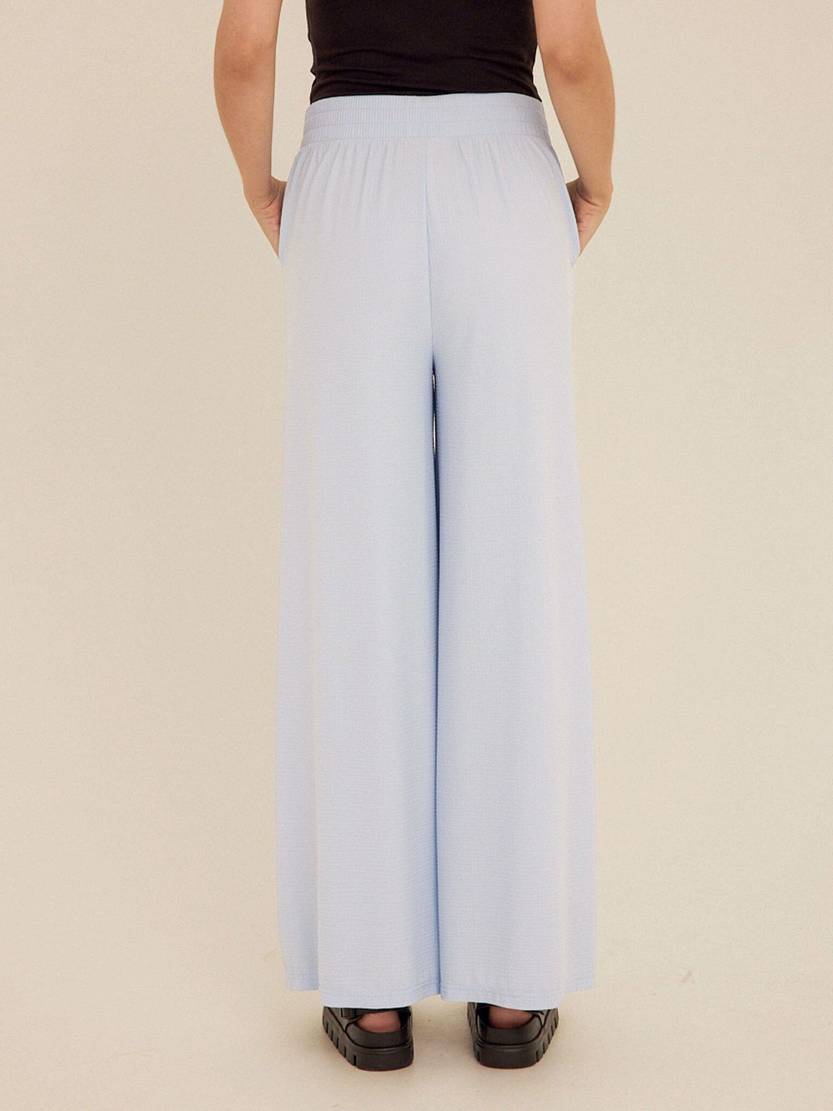 Phaedra Stretch Seersucker Wide Leg Pant