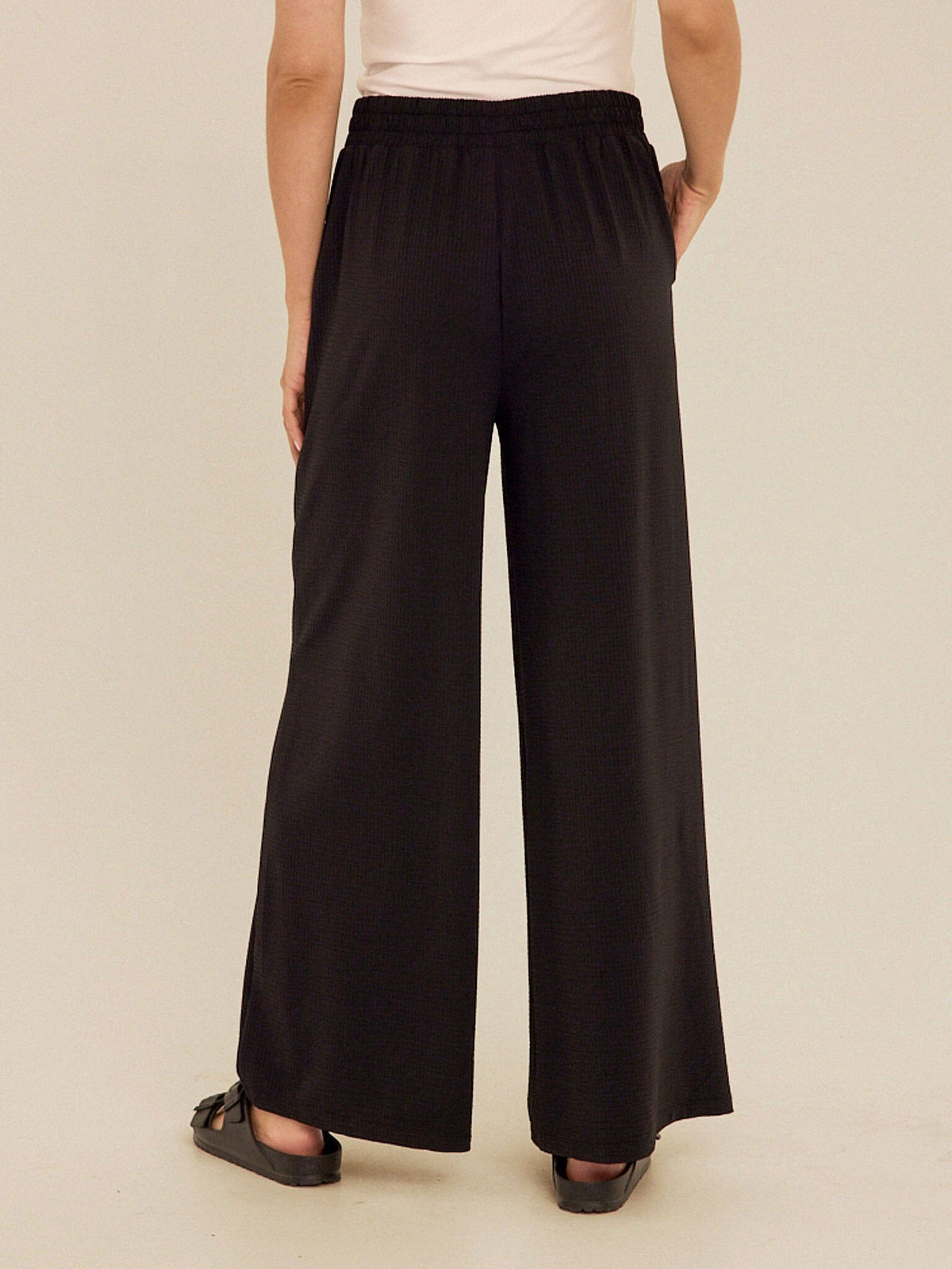 Phaedra Stretch Seersucker Wide Leg Pant