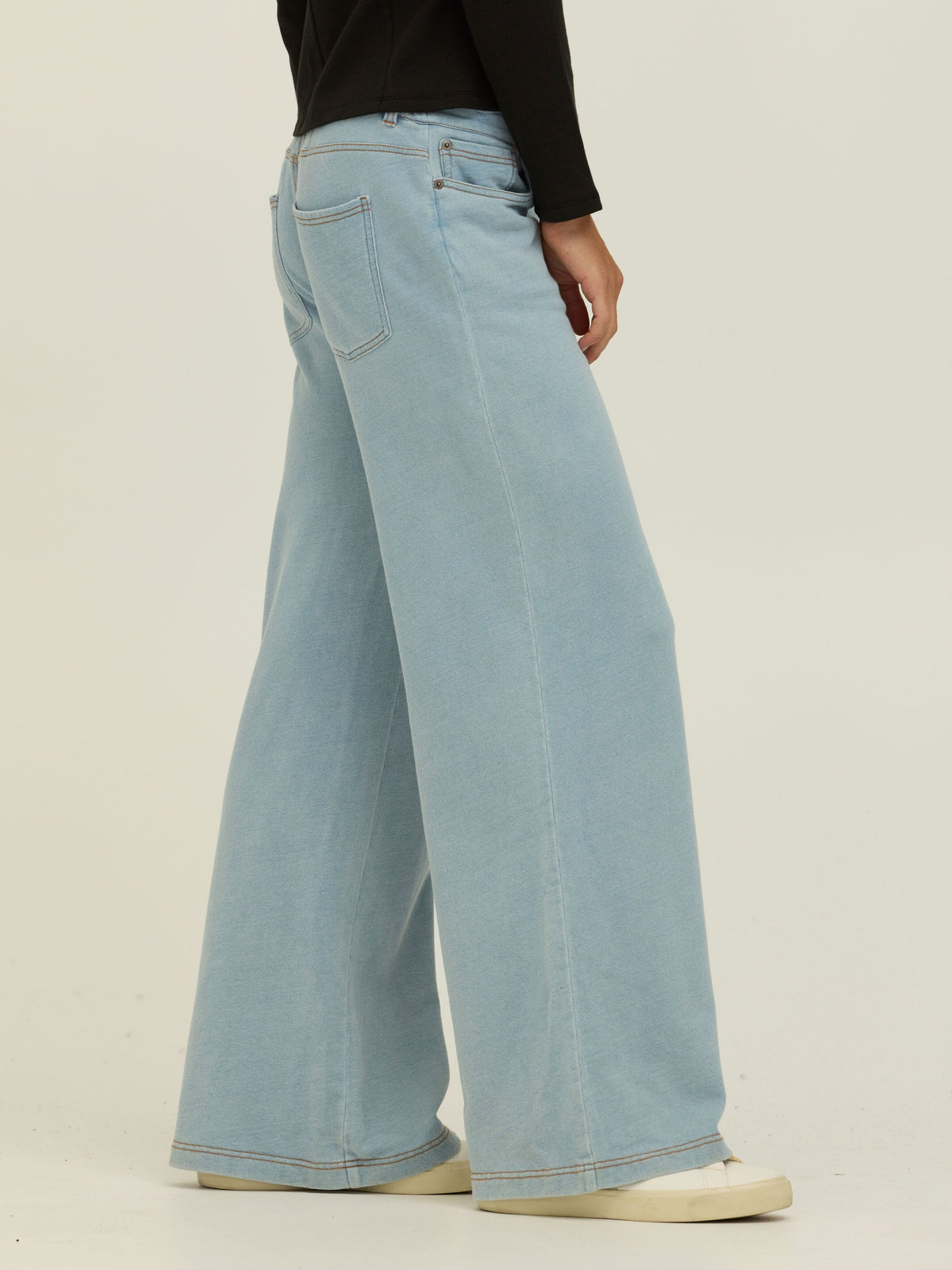 Krystal Denim Terry Wide Leg Pant