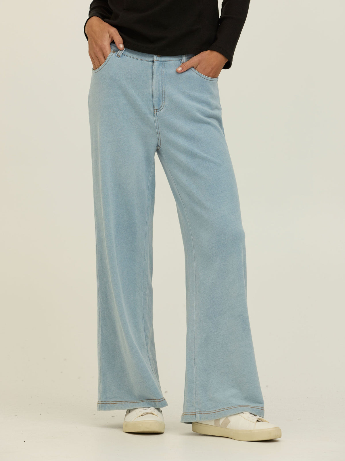 Krystal Denim Terry Wide Leg Pant