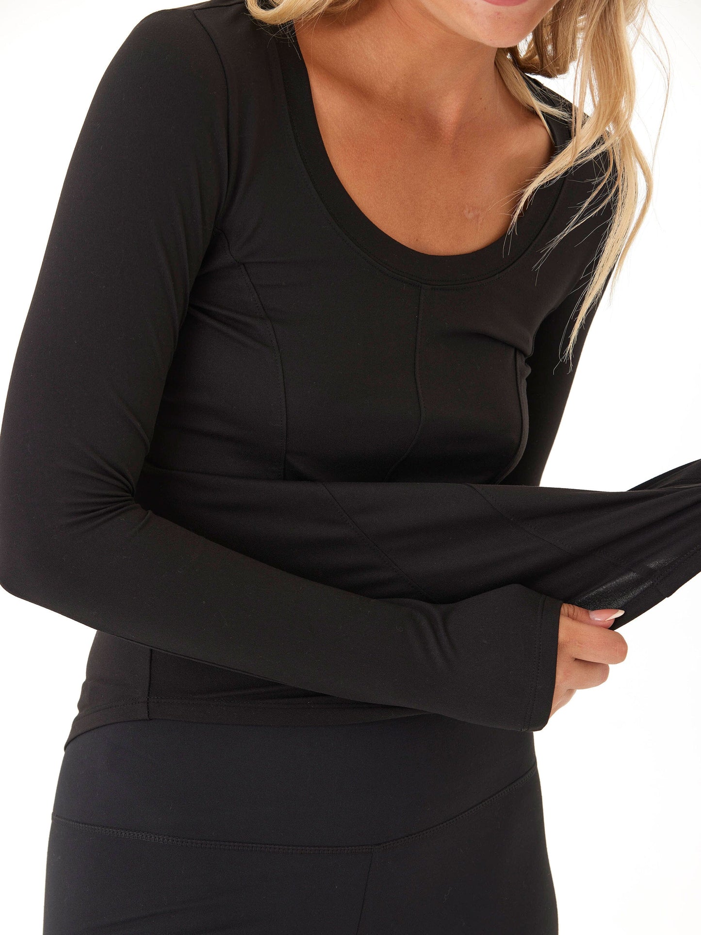 Kellie Heather Luxe Jersey Seam Detail Top