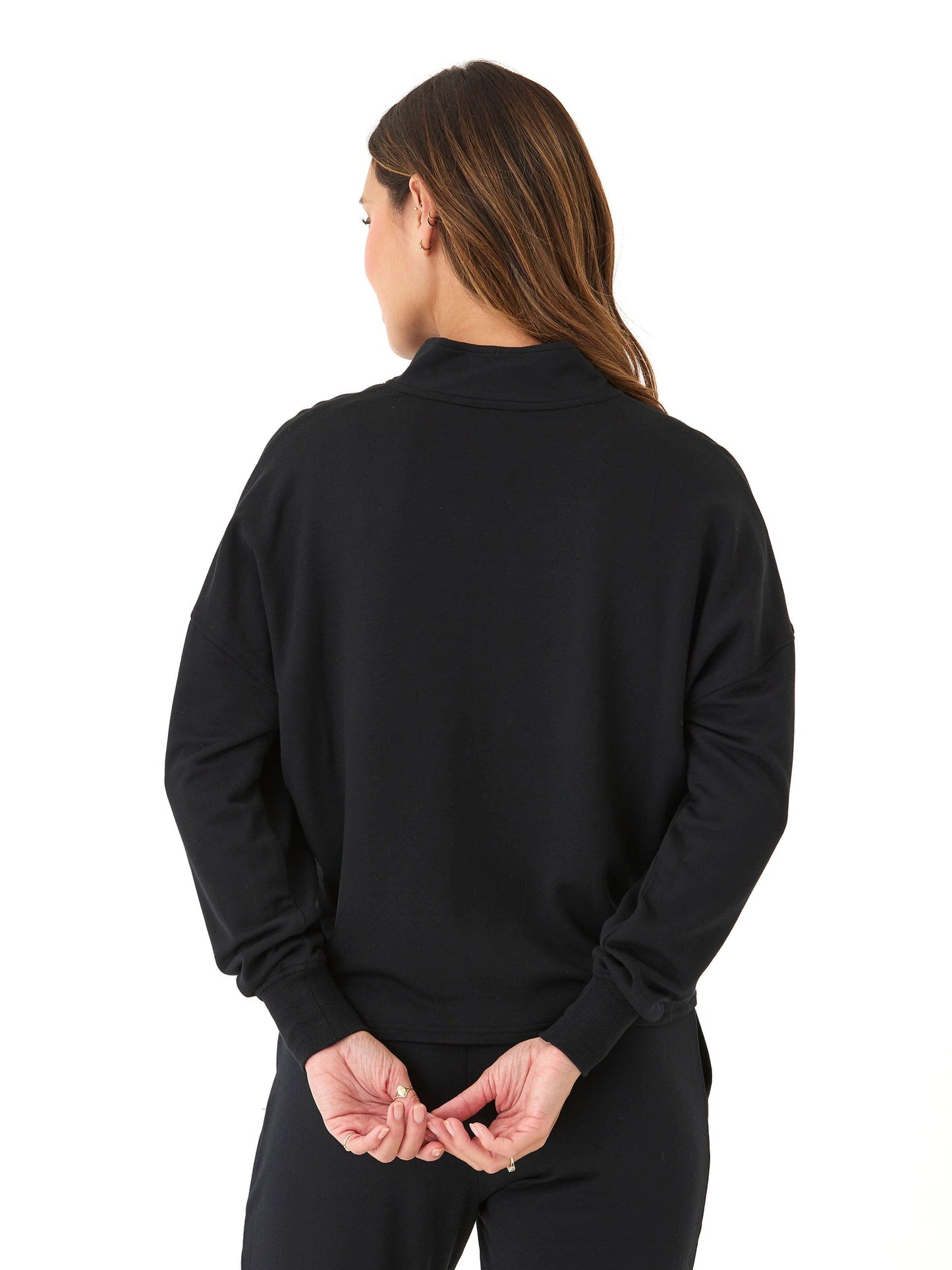 Florynce Feather Fleece Mock Neck Pullover