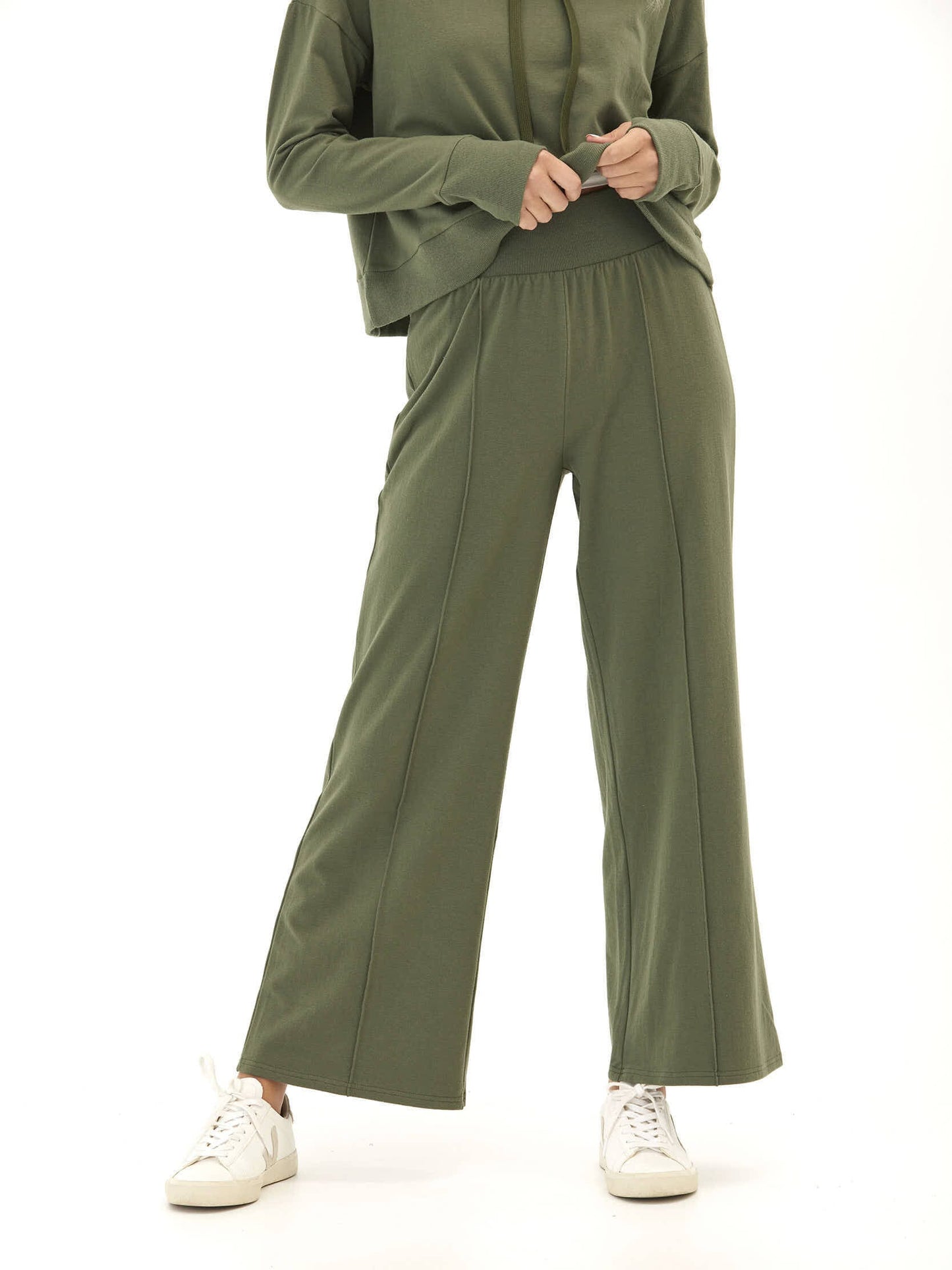 Shiloh Cozy Fleece Rib Mix Wide Leg Pant