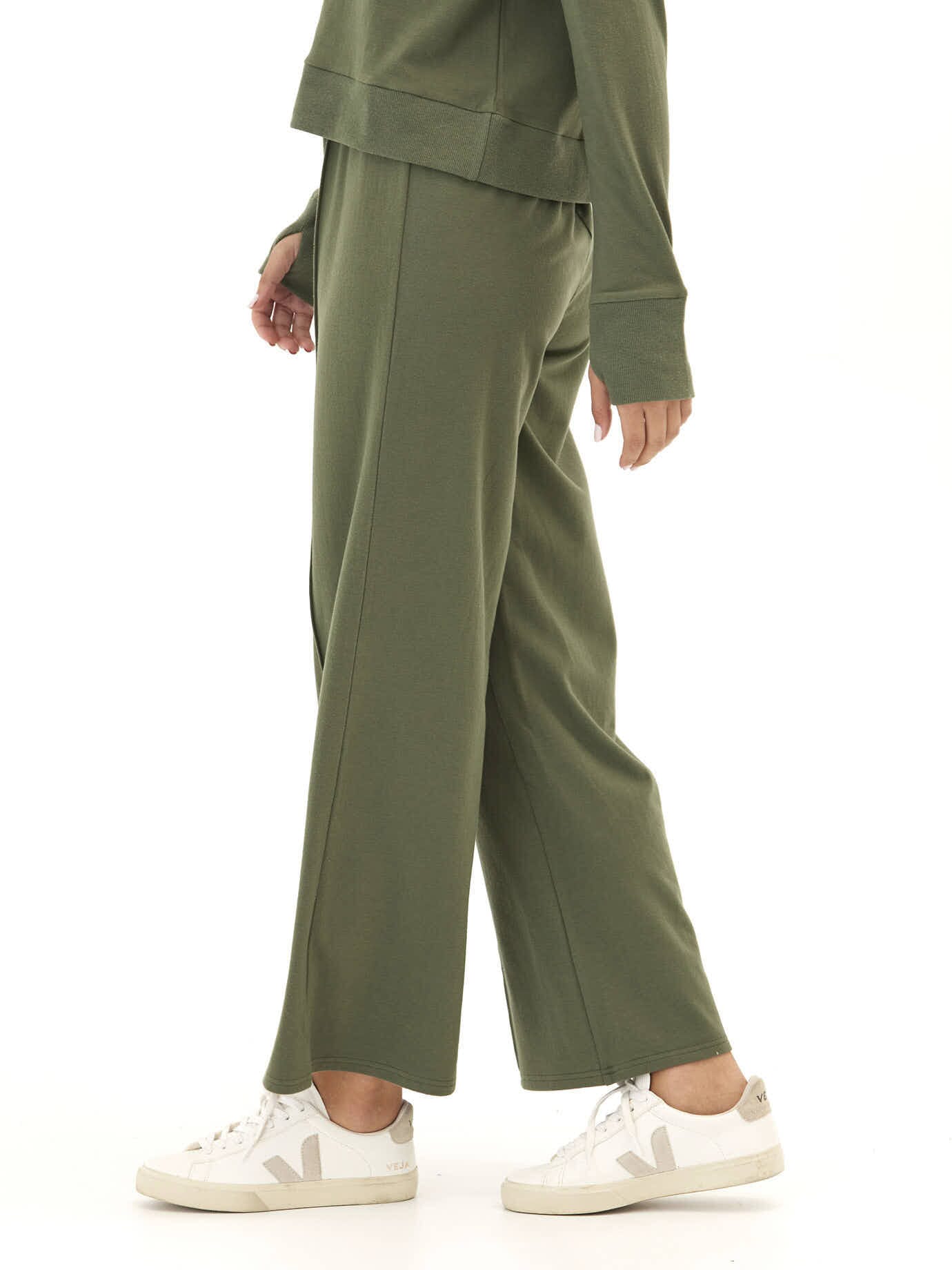 Shiloh Cozy Fleece Rib Mix Wide Leg Pant