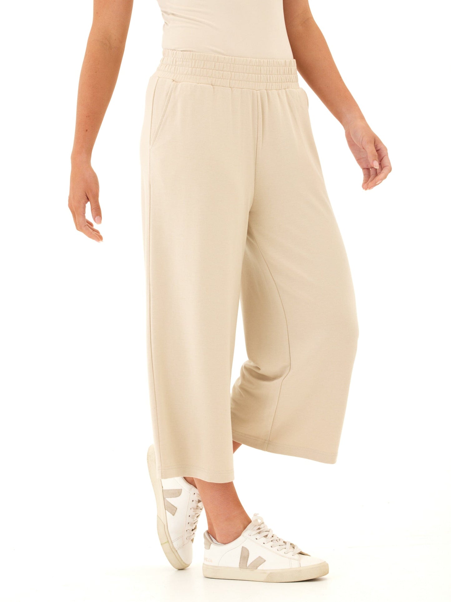 Serena Modal Terry Wide Leg Crop Pant