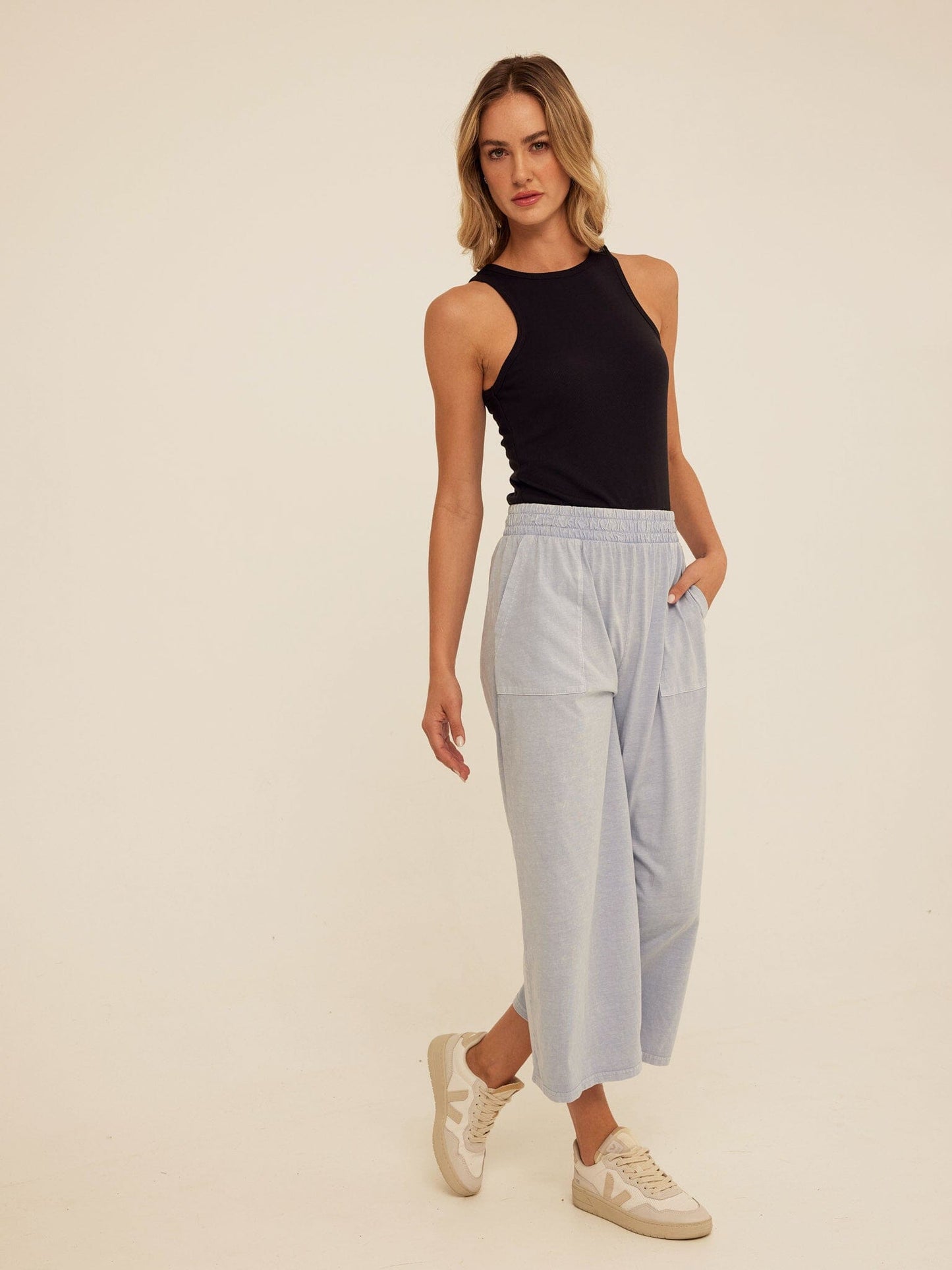 Bailey Feather Rib High Neck Tank