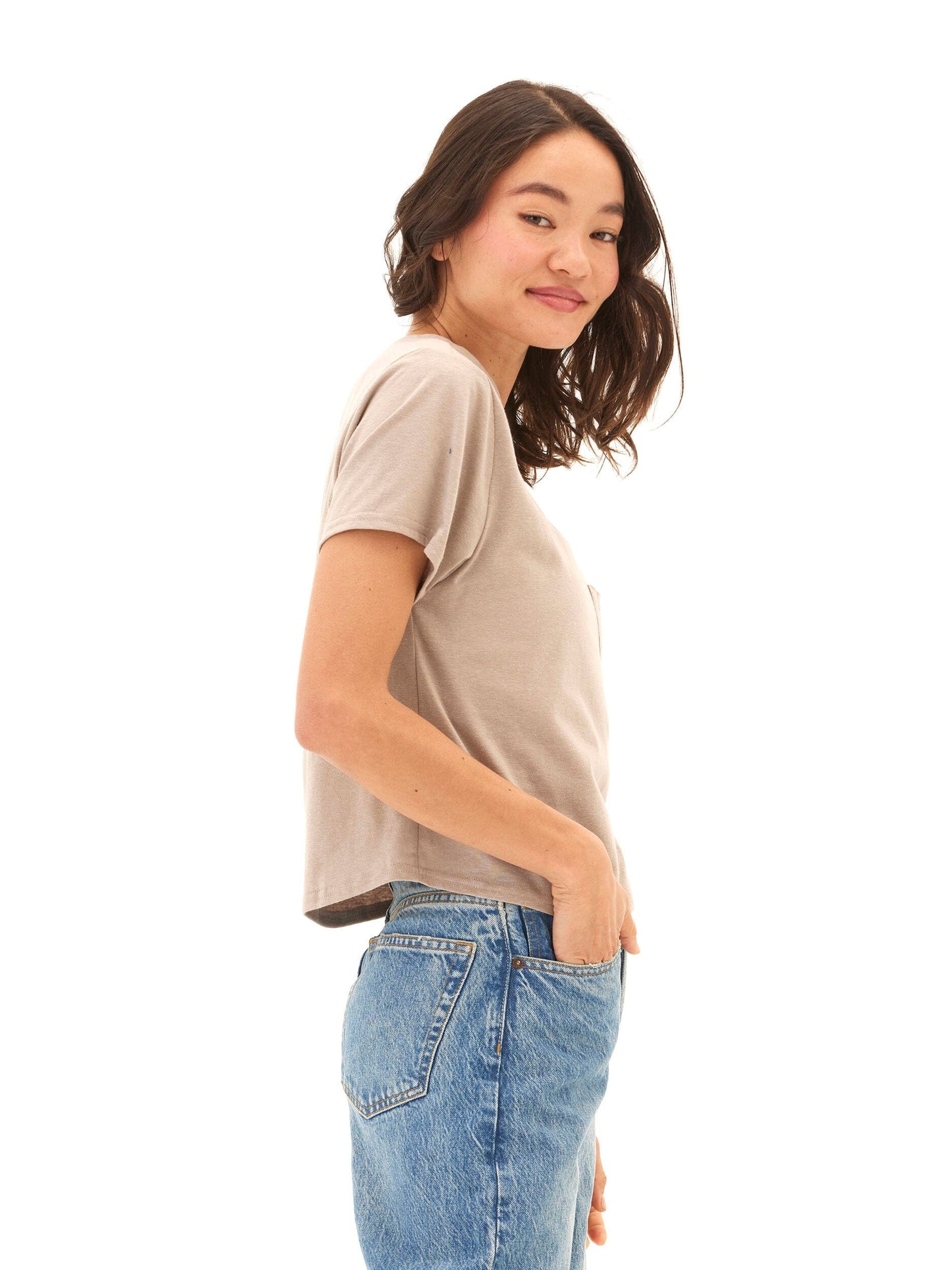Shelbie Triblend Jersey Pocket Tee