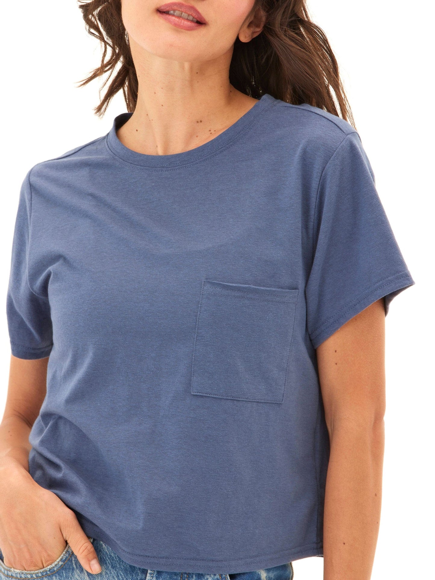 Shelbie Triblend Jersey Pocket Tee